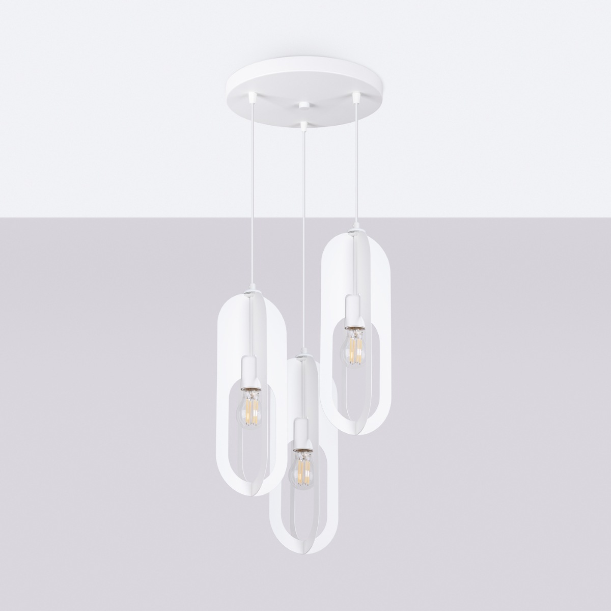 SOLLUX lighting Pendelleuchte »Pendelleuchte NICUS 3P Weiß«, 3 flammig, Leu günstig online kaufen