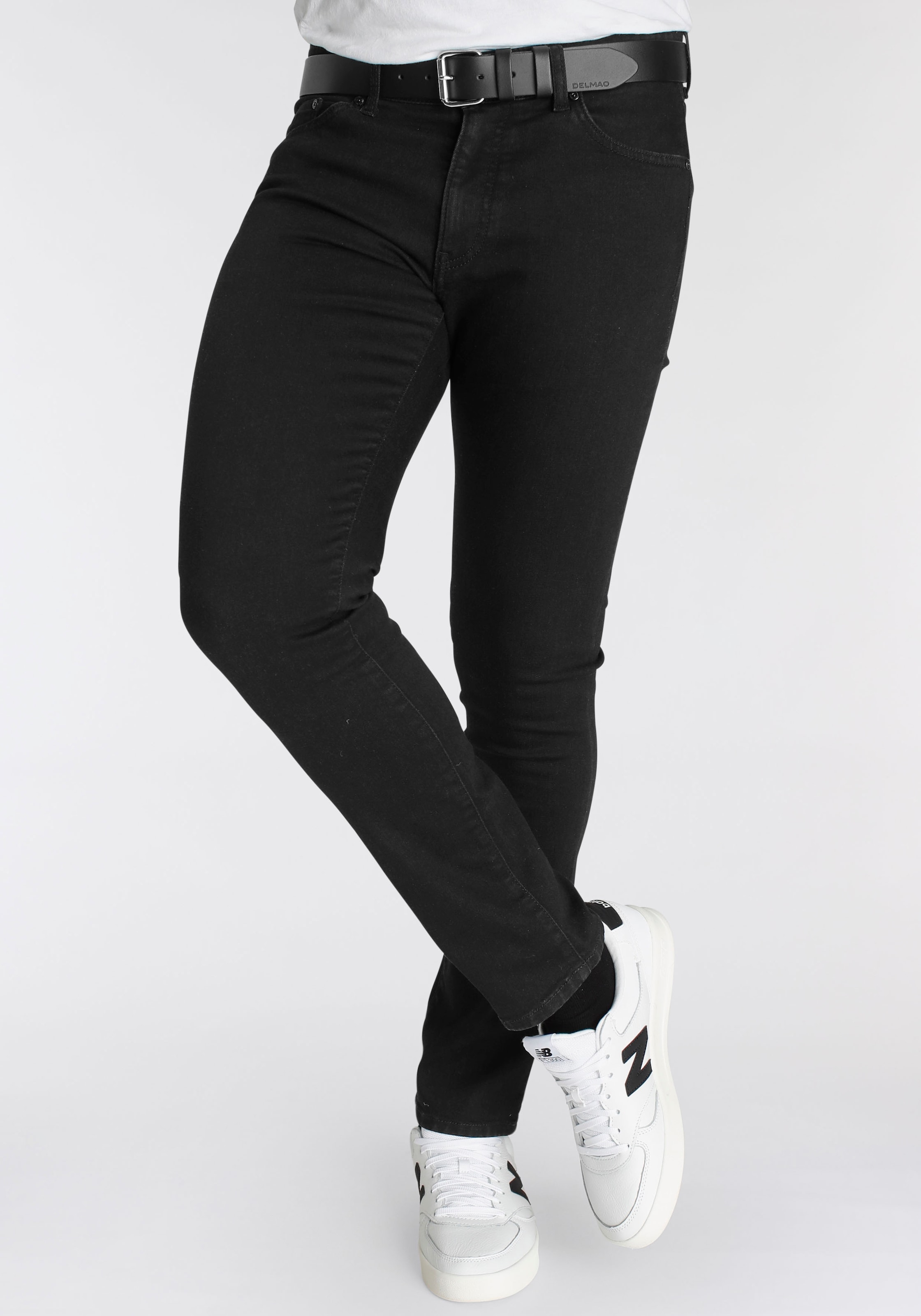 Stretch-Jeans „“Reed““, mit schöner Innenverarbeitung – NEUE MARKE!, Gr. 38 – Länge 30, black-black Länge 30