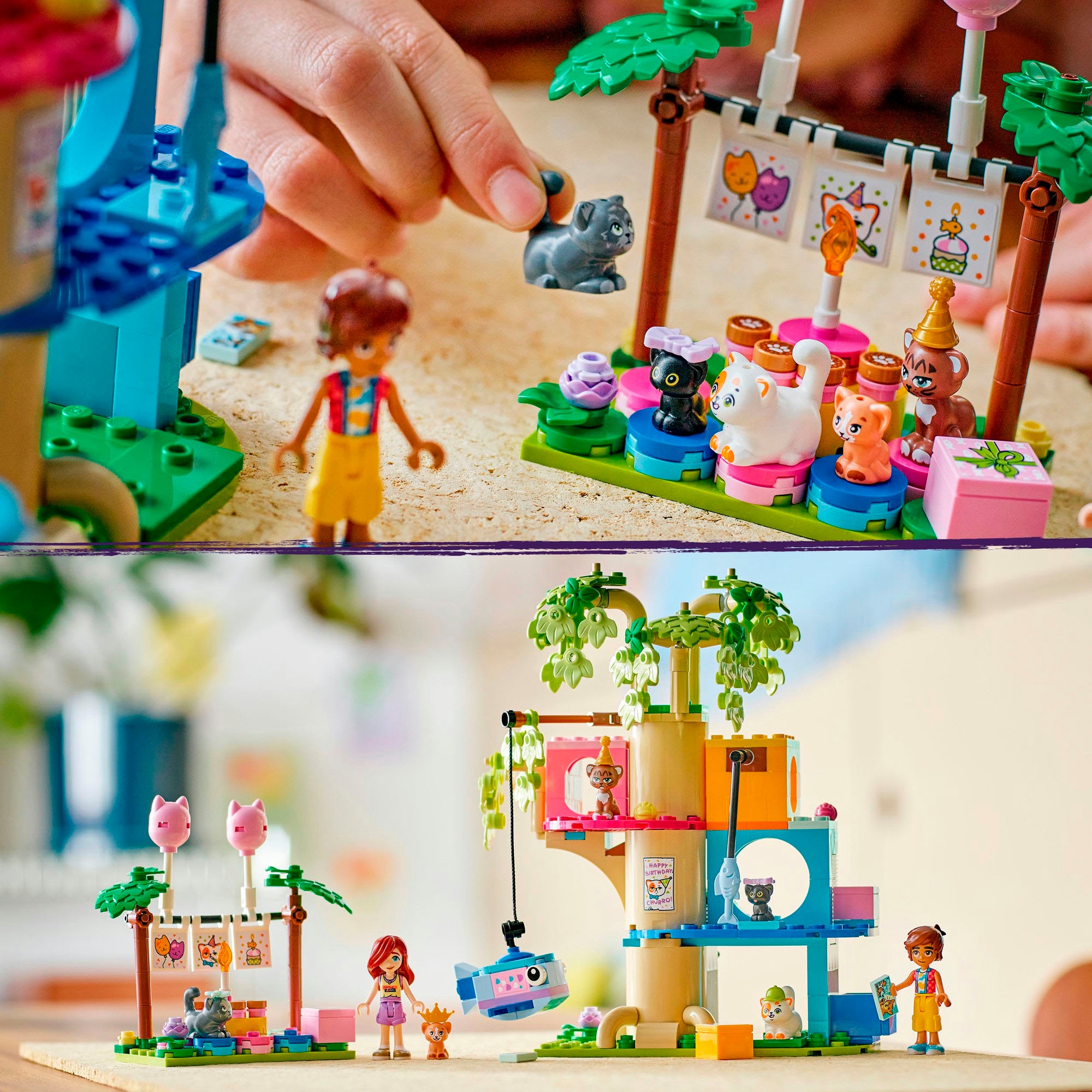 LEGO® Konstruktionsspielsteine »Katzengeburtstagsparty & Baumhaus (42666), LEGO Friends«, (321 St.), Made in Europe
