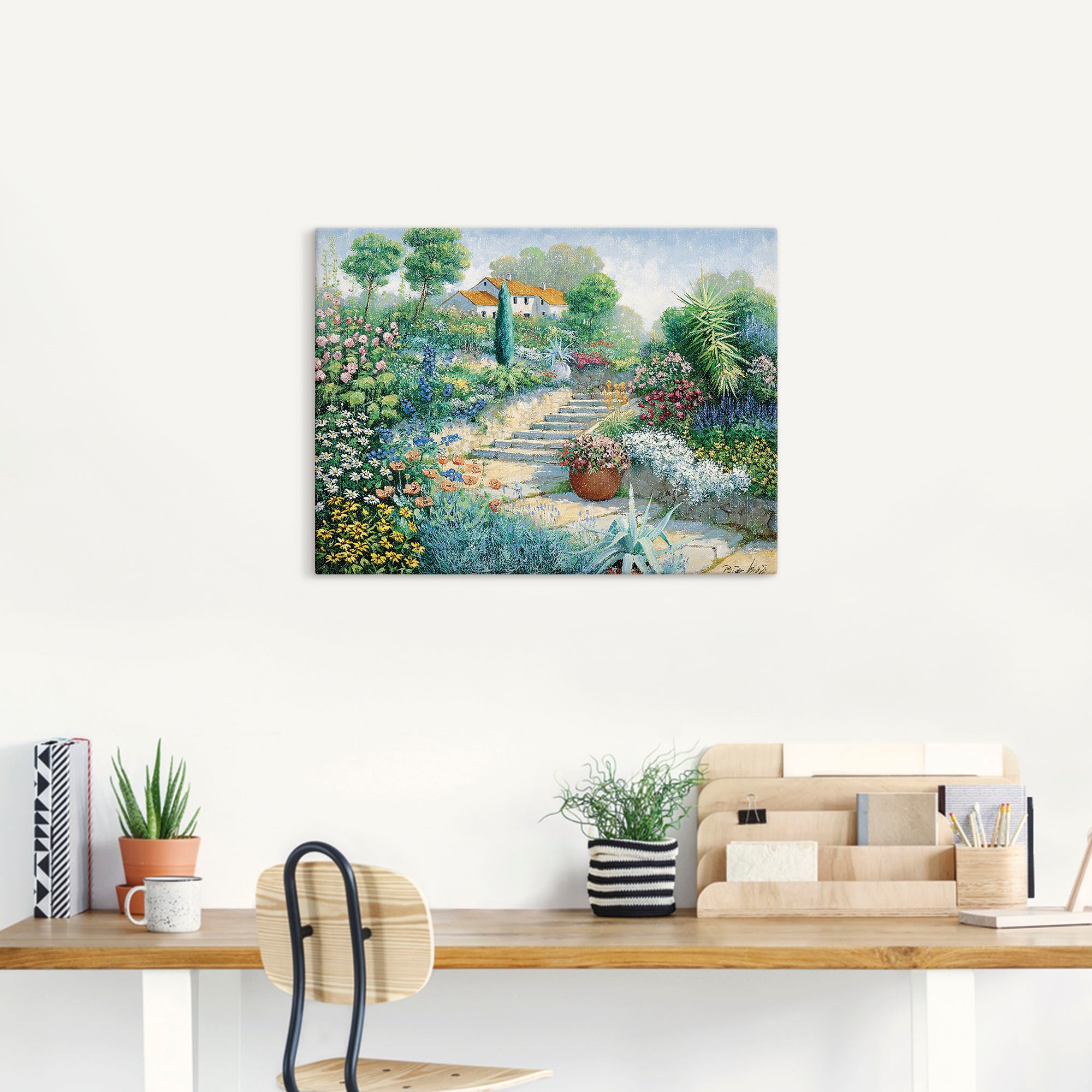 Artland Leinwandbild »Überall Blumen« Garten 1 Stk. tlg. auf Keilrahmen ges günstig online kaufen