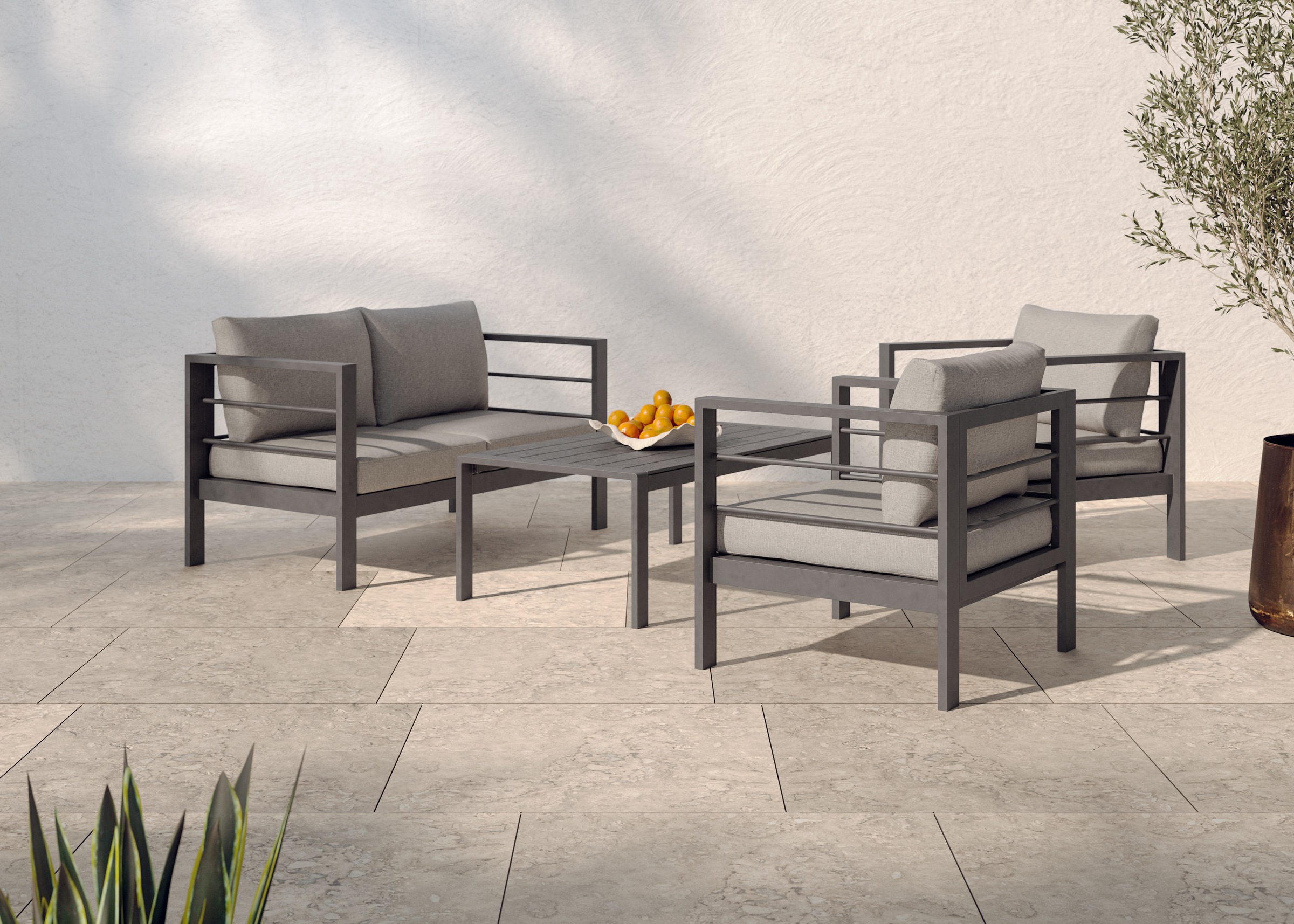 KONIFERA Gartenlounge-Set »»New Jersey«« Set, 1x2er Sofa, 2 Sessel, Tisch 6 günstig online kaufen