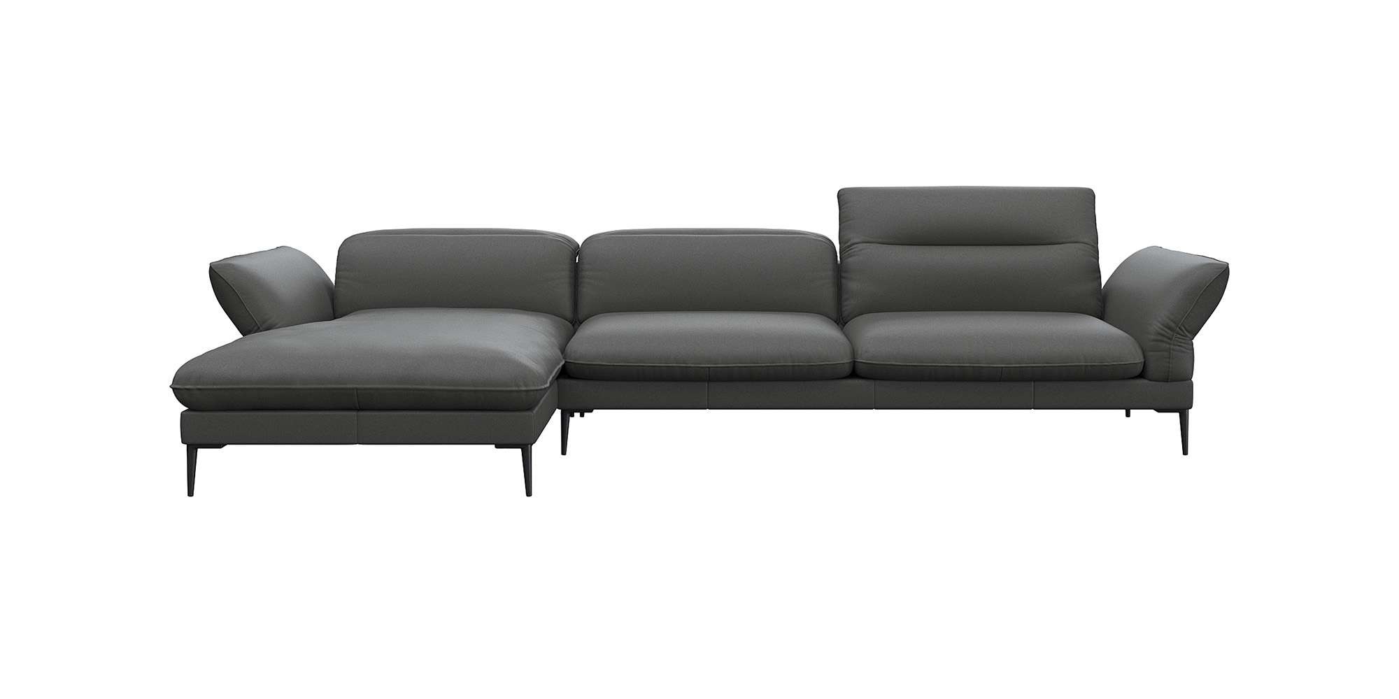 FLEXLUX Ecksofa »Salino, Funktionssofa mit Recamiere, Relaxsofa, Ecksofa«, Sofa mit Arm- und Kopfteil-Verstellungen, Kaltschaum & Stahl-Wellen