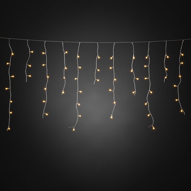 KONSTSMIDE LED-Lichtervorhang »Weihnachtsdeko aussen«, 200 St.-flammig, LED  Eisregen mit weißen Globes, 200 bernsteinfarbene Diode auf Rechnung kaufen