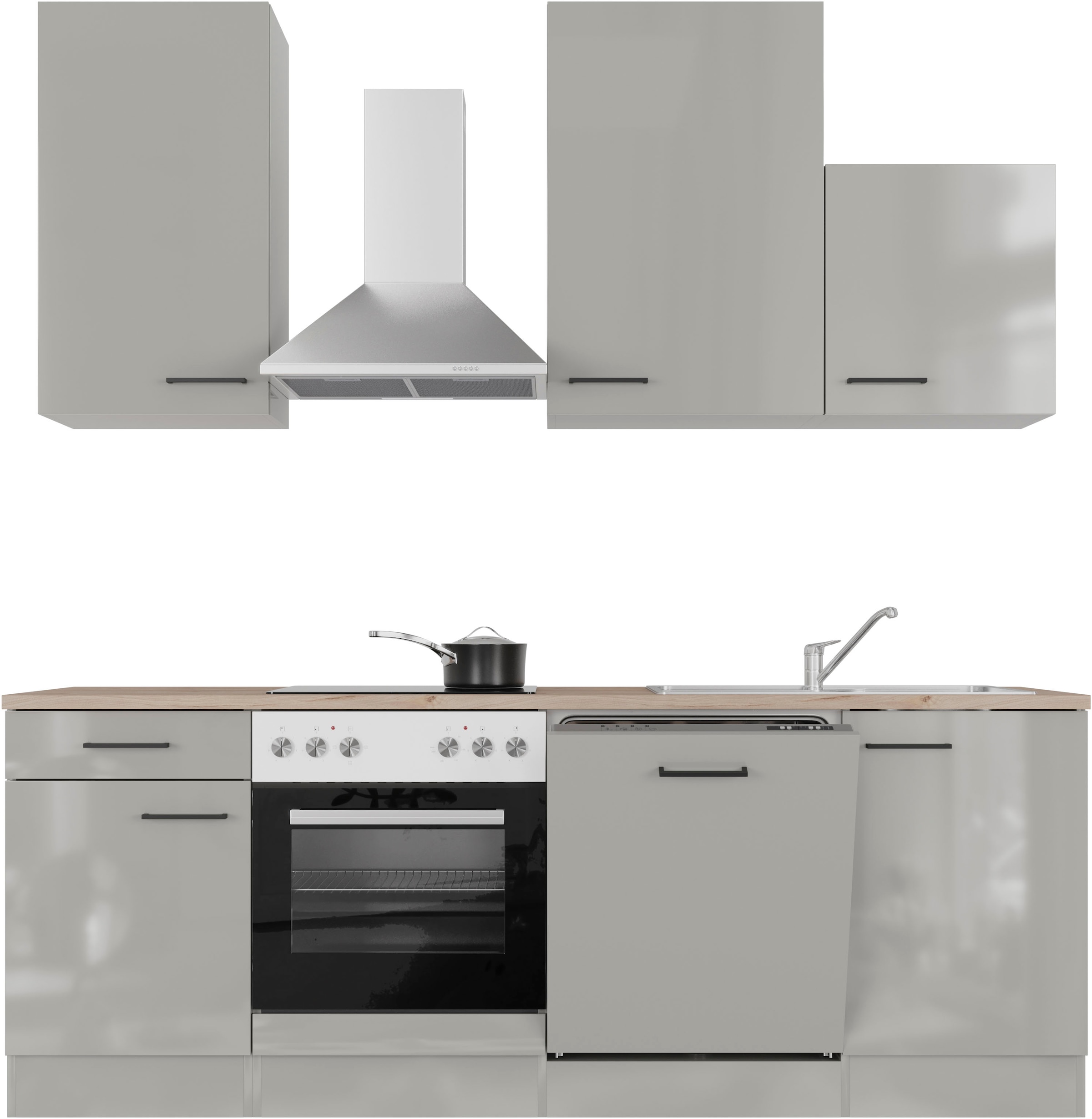 Flex-Well Küchenzeile »Lund« wahlweise mit E-Geräten, Breite 220 cm, glänze günstig online kaufen