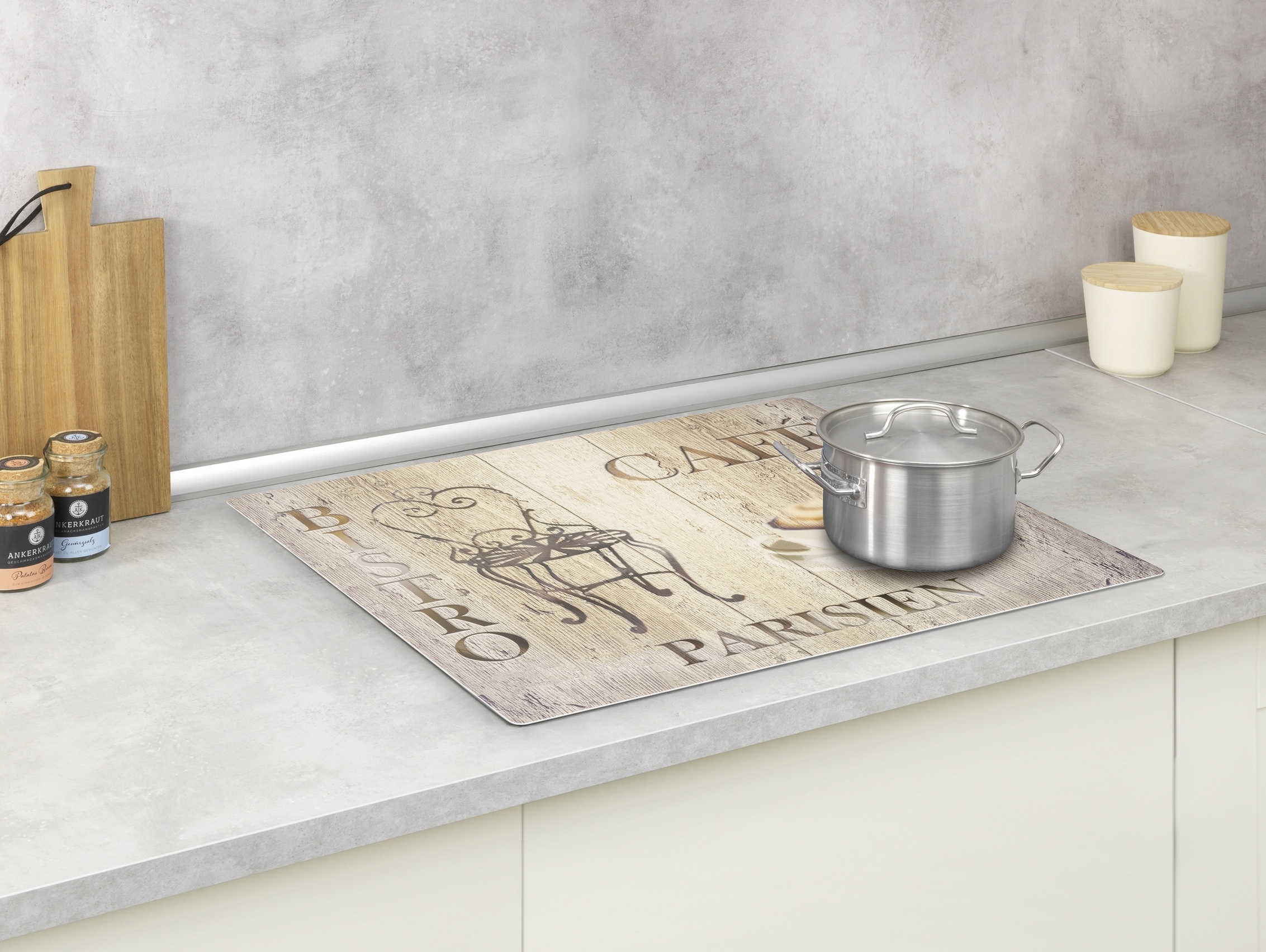 WENKO Herd-Abdeckplatte »Modell Bistro« Schutzmatte, Abdeckmatte für Kochfelder, Induktionsschutzmatte