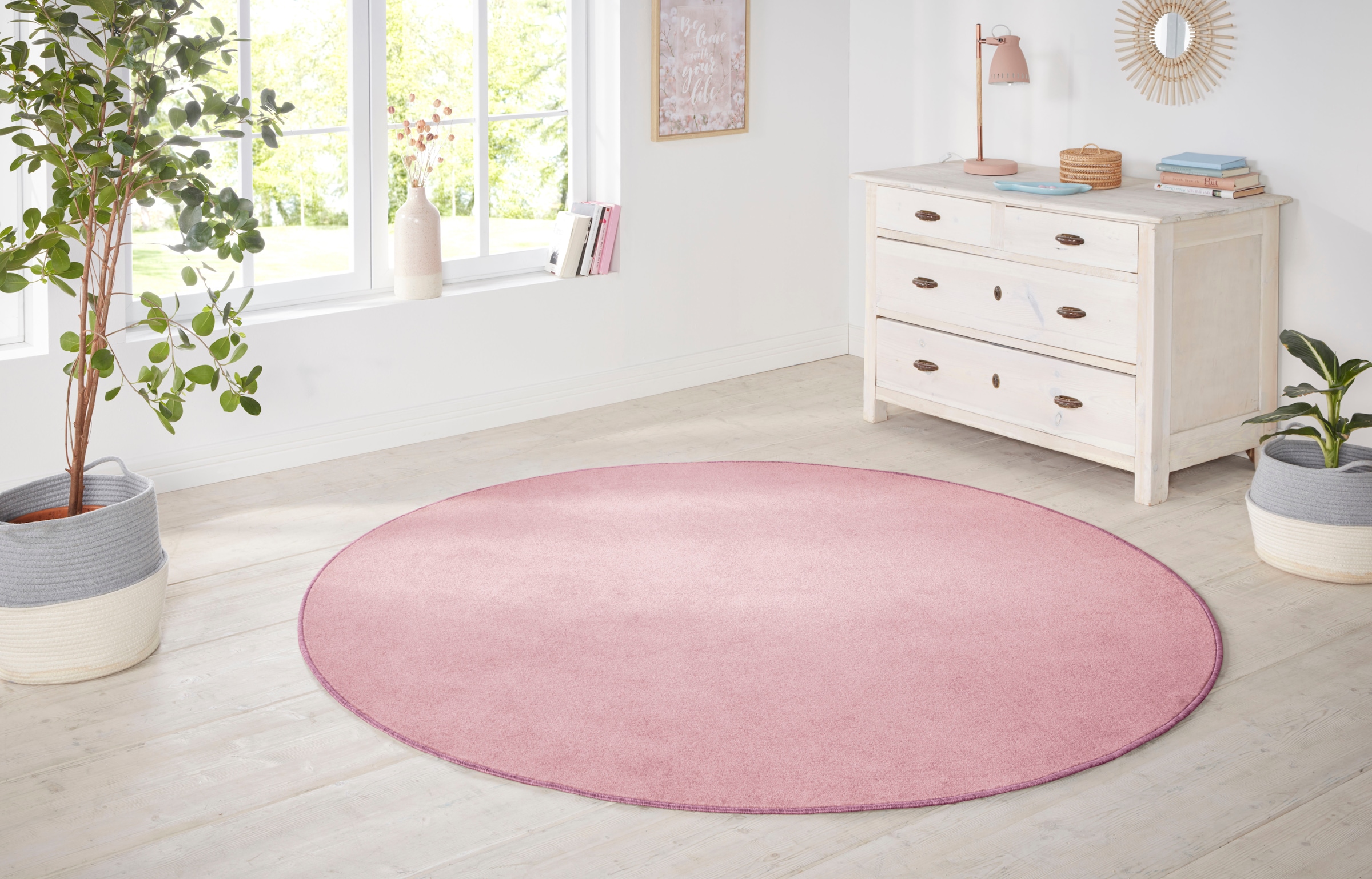 HANSE Home Teppich »Shashi«, rund, Kurzflor, Unifarben, Teppich, Weich, Esszimmer, Kinderzimmer, Flur