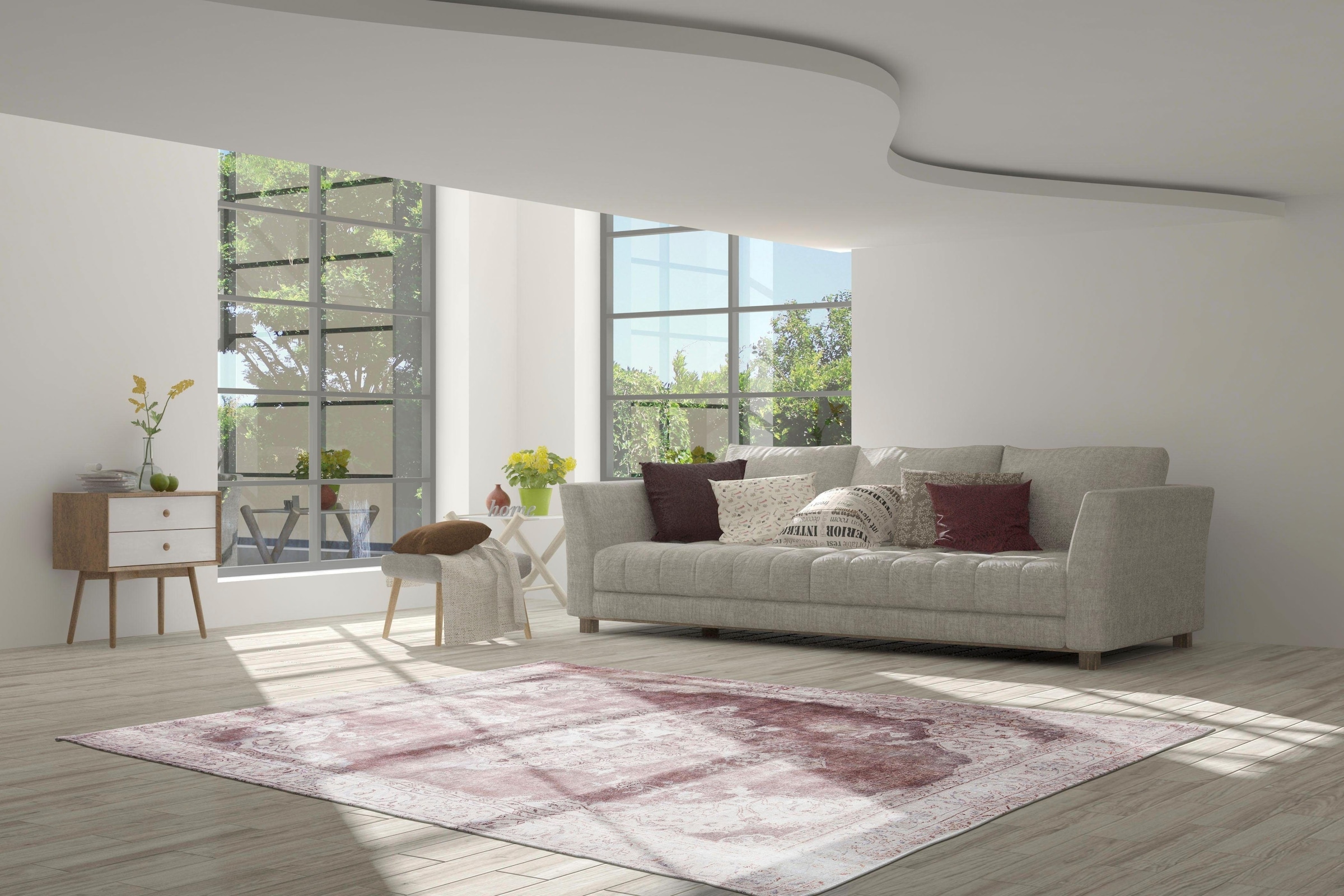 calo-deluxe Teppich »Layata 8030«, rechteckig, 9 mm Höhe, Kurzflor, Wohnzimmer