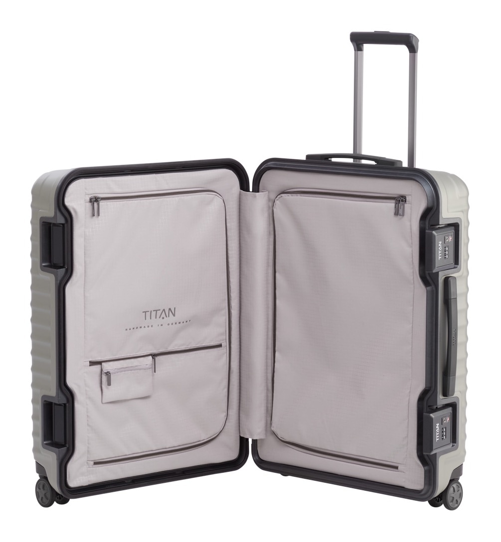 TITAN® Hartschalen-Trolley »LITRON Frame, verschiedene Größen und Farben, Safeplus-Verschluss«, 4 Rollen, Hartschalen-Koffer Made in Germany mit 10 Jahren Herstellergarantie