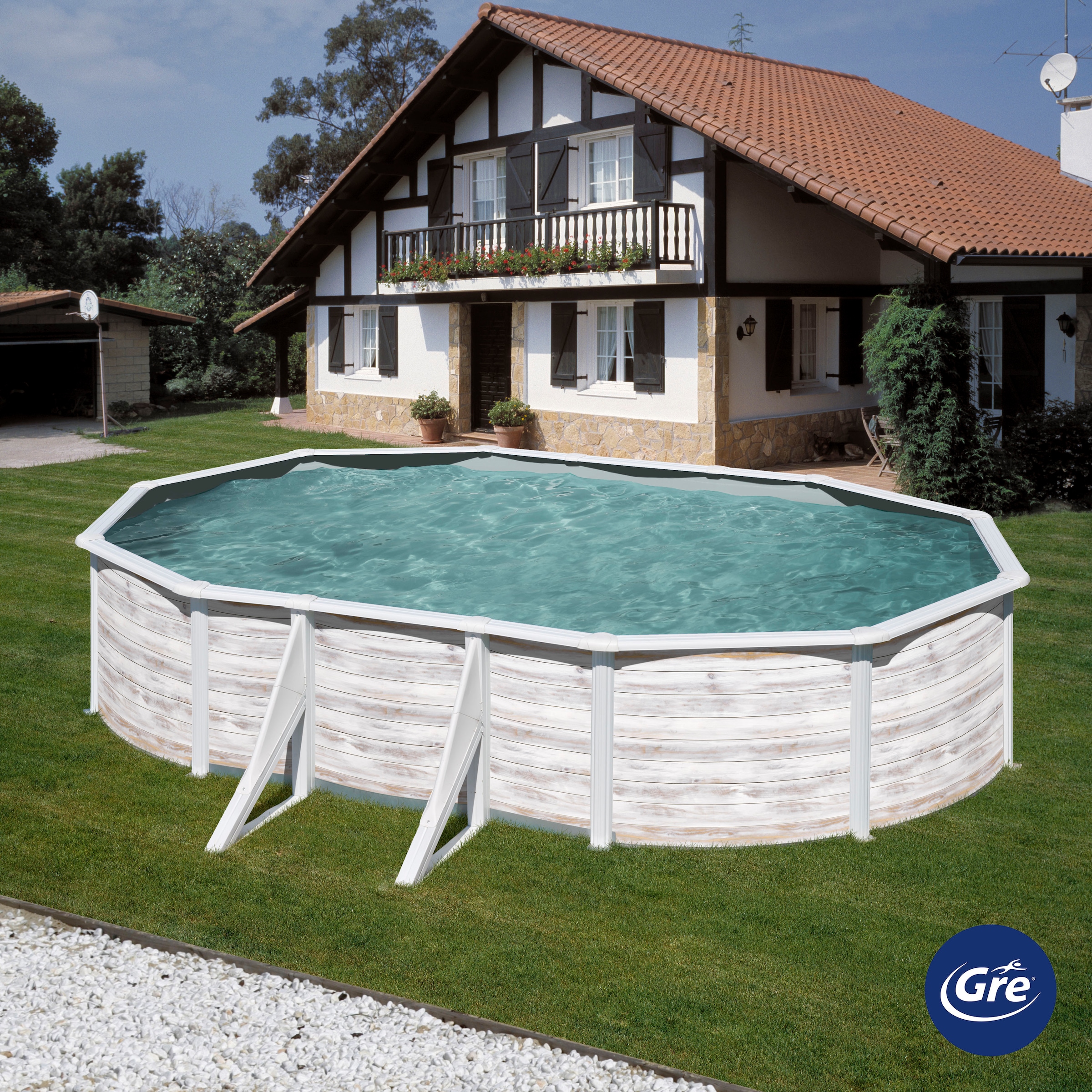 Gre Ovalpool »FINLANDIA«, (Set, 4 tlg.), Höhe: 120 cm, in versch. Größen erhältlich
