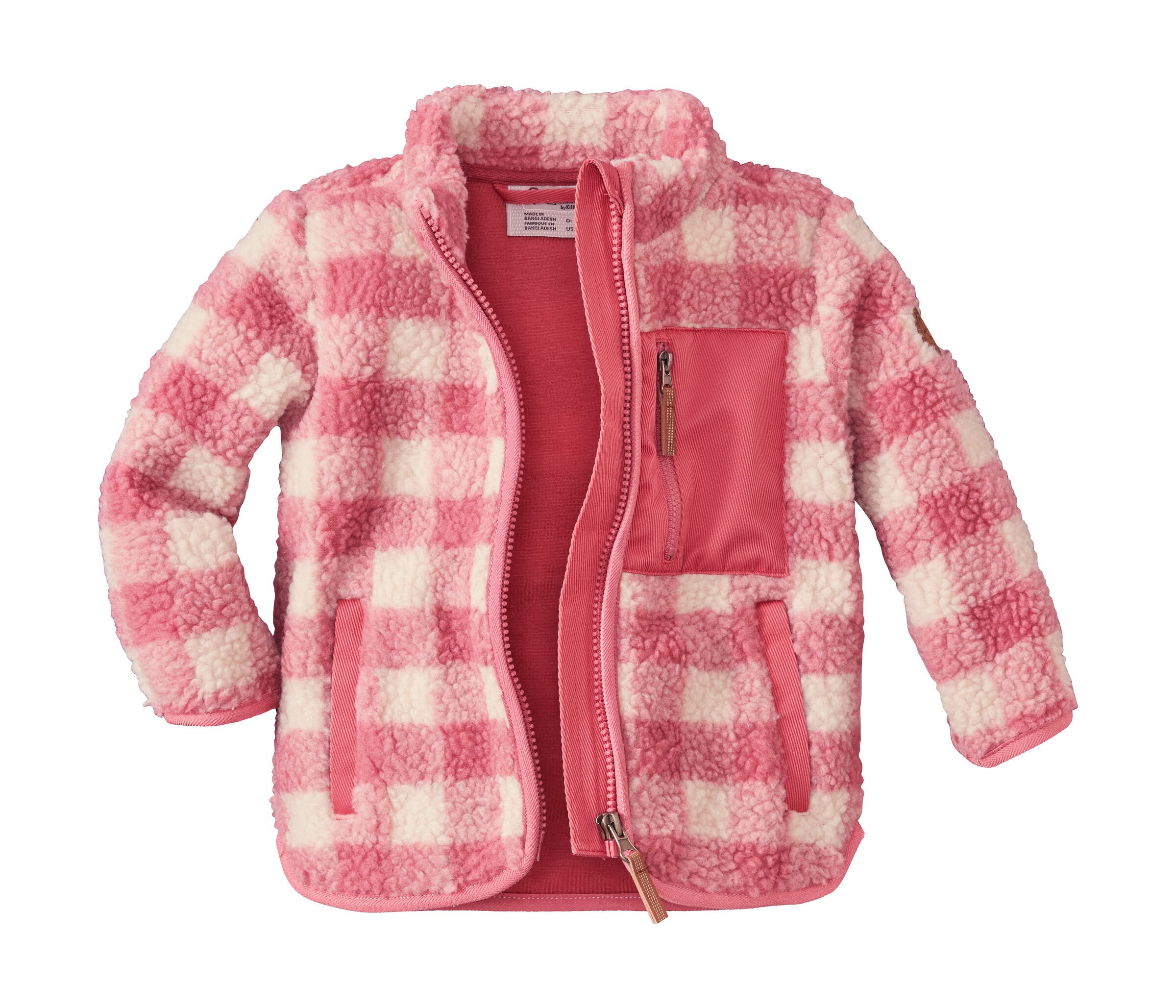 first instinct by killtec Fleecejacke »FIOW 50 MNS FLC JCKT«, Sherpa Fleecejacke mit Karomuster, Kinnschutz und Namensetikett