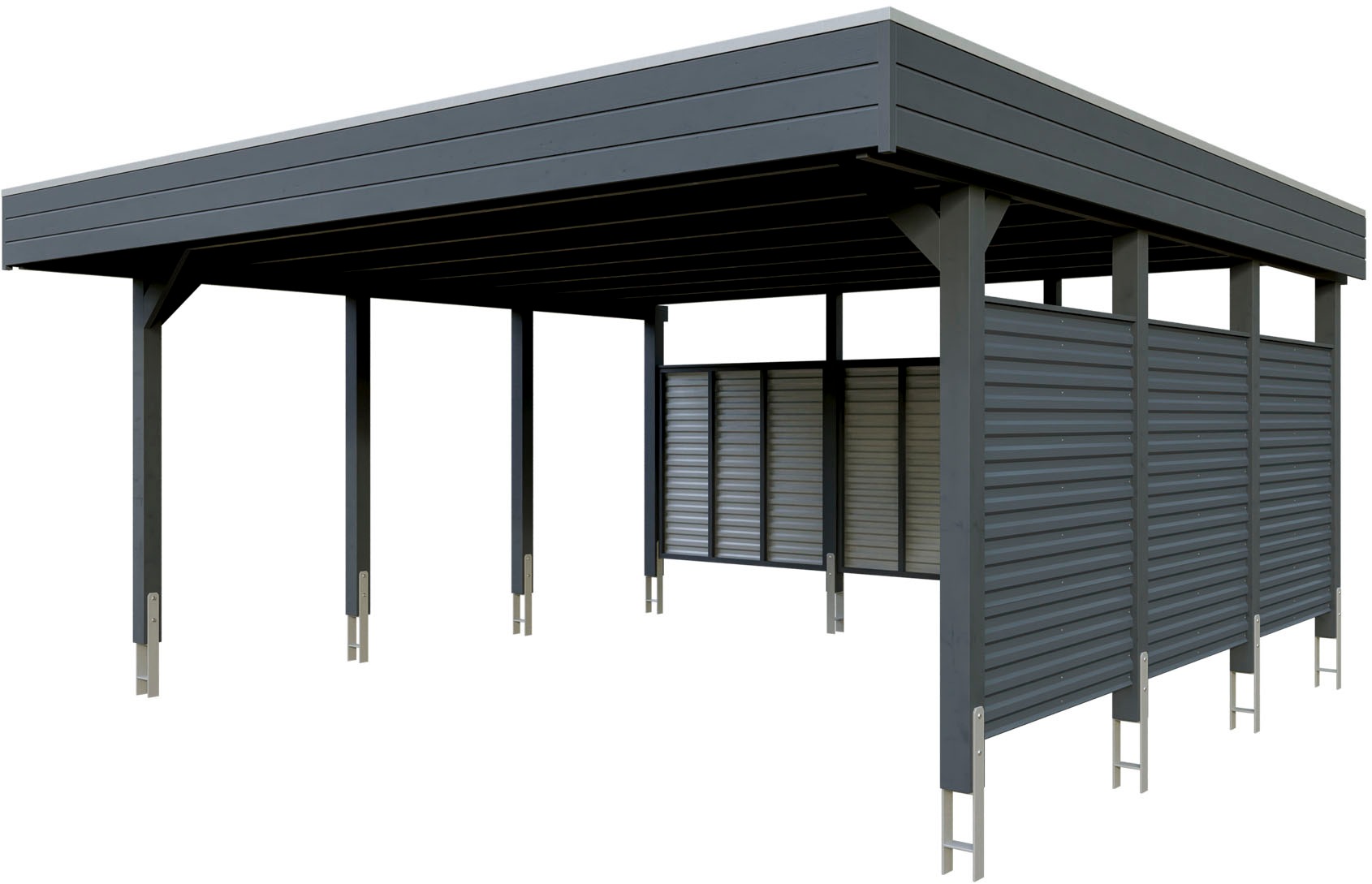 Skanholz Doppelcarport »Friesland Set 13« Massivholz 514 cm Anthrazit günstig online kaufen