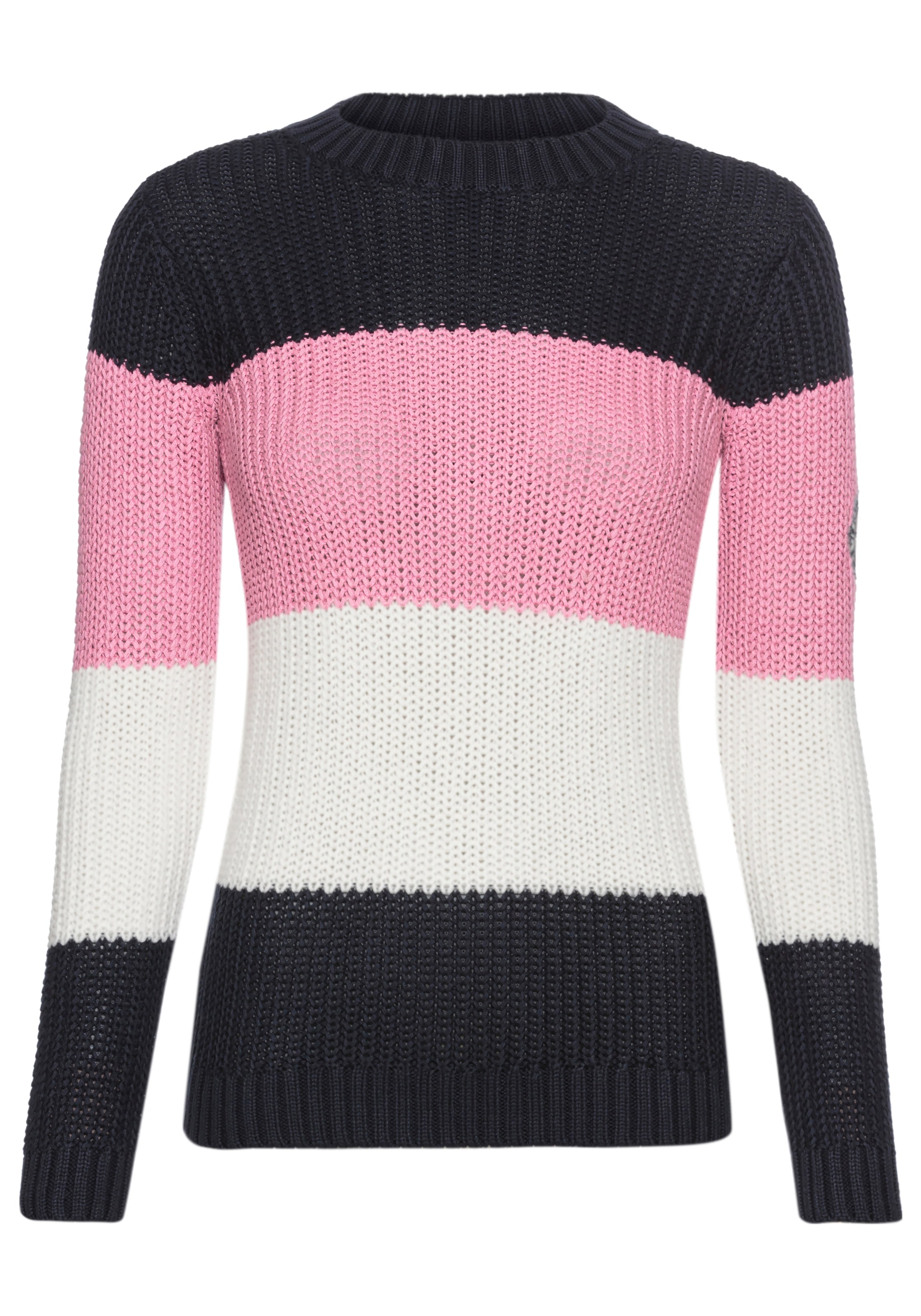 KangaROOS Strickpullover »Ringelpullover« mit Logo auf dem Ärmel