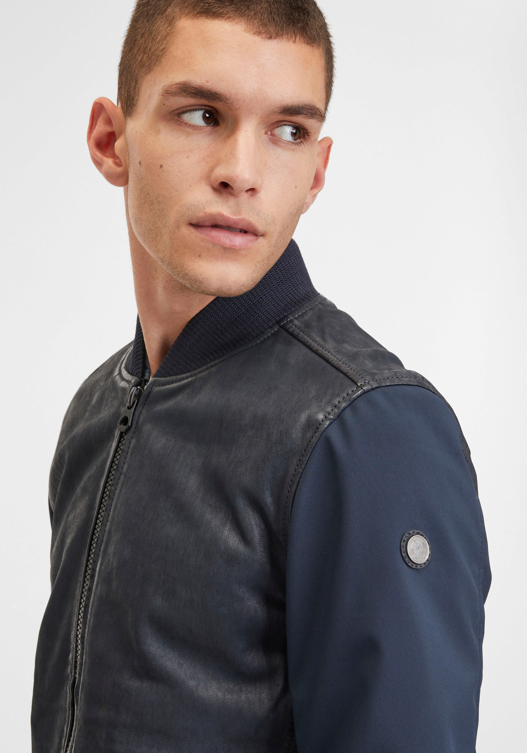 Mauritius Lederjacke »GMHorizan«, mit Ärmel im Hybrid-Style