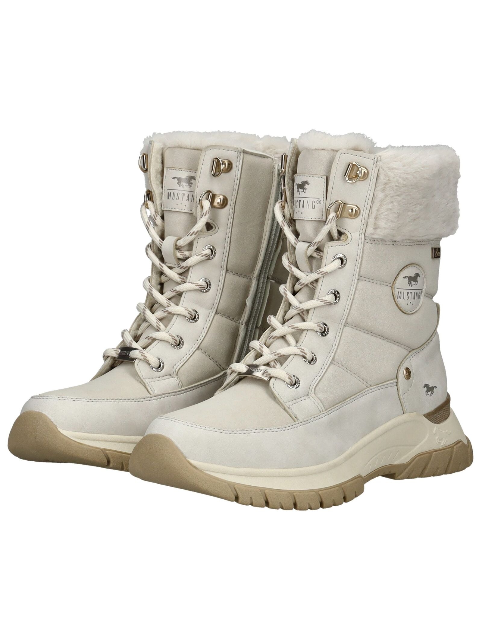 Mustang Shoes Schnürstiefelette »Mustang Shoes Stiefelette Lederimitat/Textil«