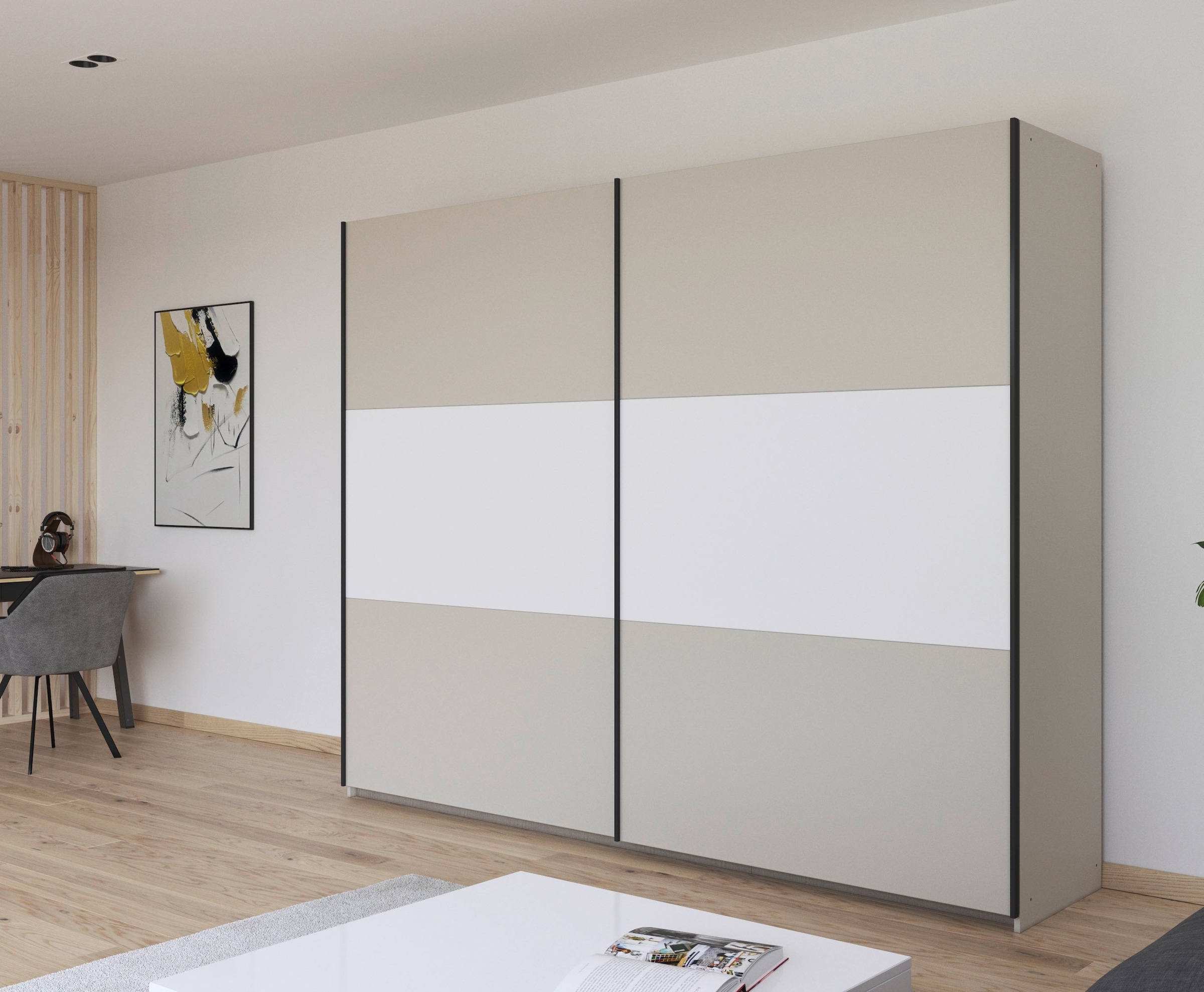 rauch Schwebetürenschrank »Kleiderschrank Schrank Garderobe Garderobenschrank Wäscheschrank NEO«, (in 3 verschiedenen Ausstattungen BASIC/CLASSIC/PREMIUM), mit großzügigem Stauraum und vielfältigen Farbkombinationen