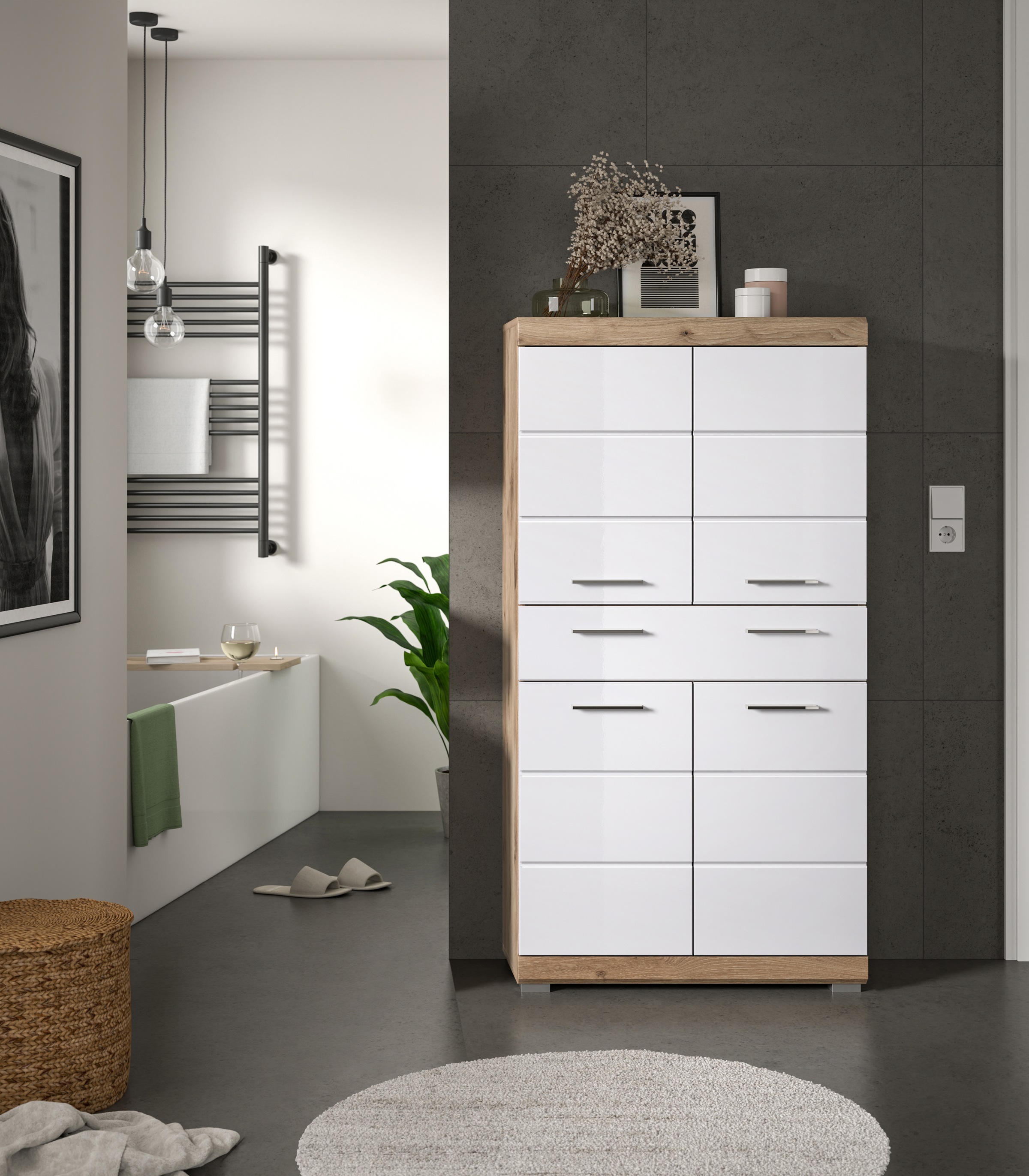 INOSIGN Midischrank »SIENA, Breite 74cm, 4 Türen, 1 Schubkasten, 4 Fächer, günstig online kaufen