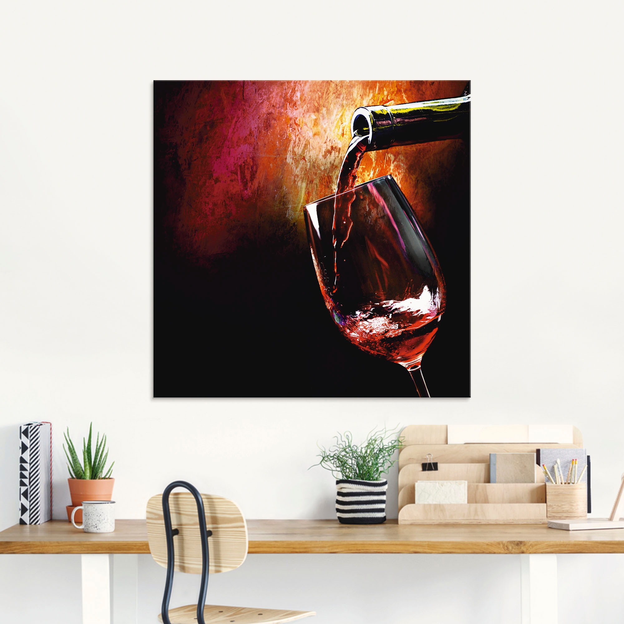 Artland Glasbild "Wein - Rotwein", Getränke, (1 St.), in verschiedenen Größ günstig online kaufen