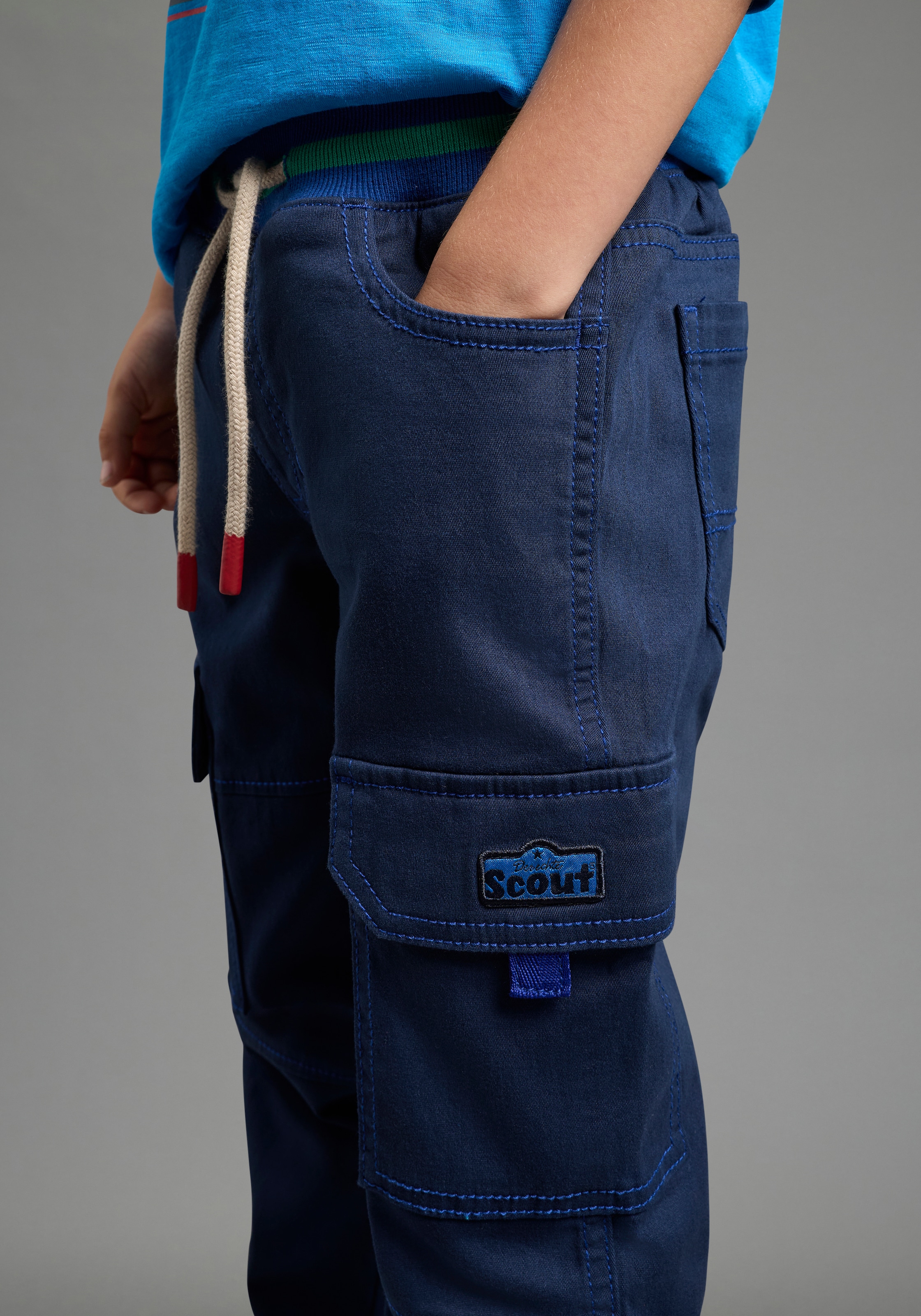 Scout Cargohose »Cargohose mit Ringelbündchen - NEU von SCOUT«  gerader Schnitt, schmal zulaufendes Bein, für Jungen