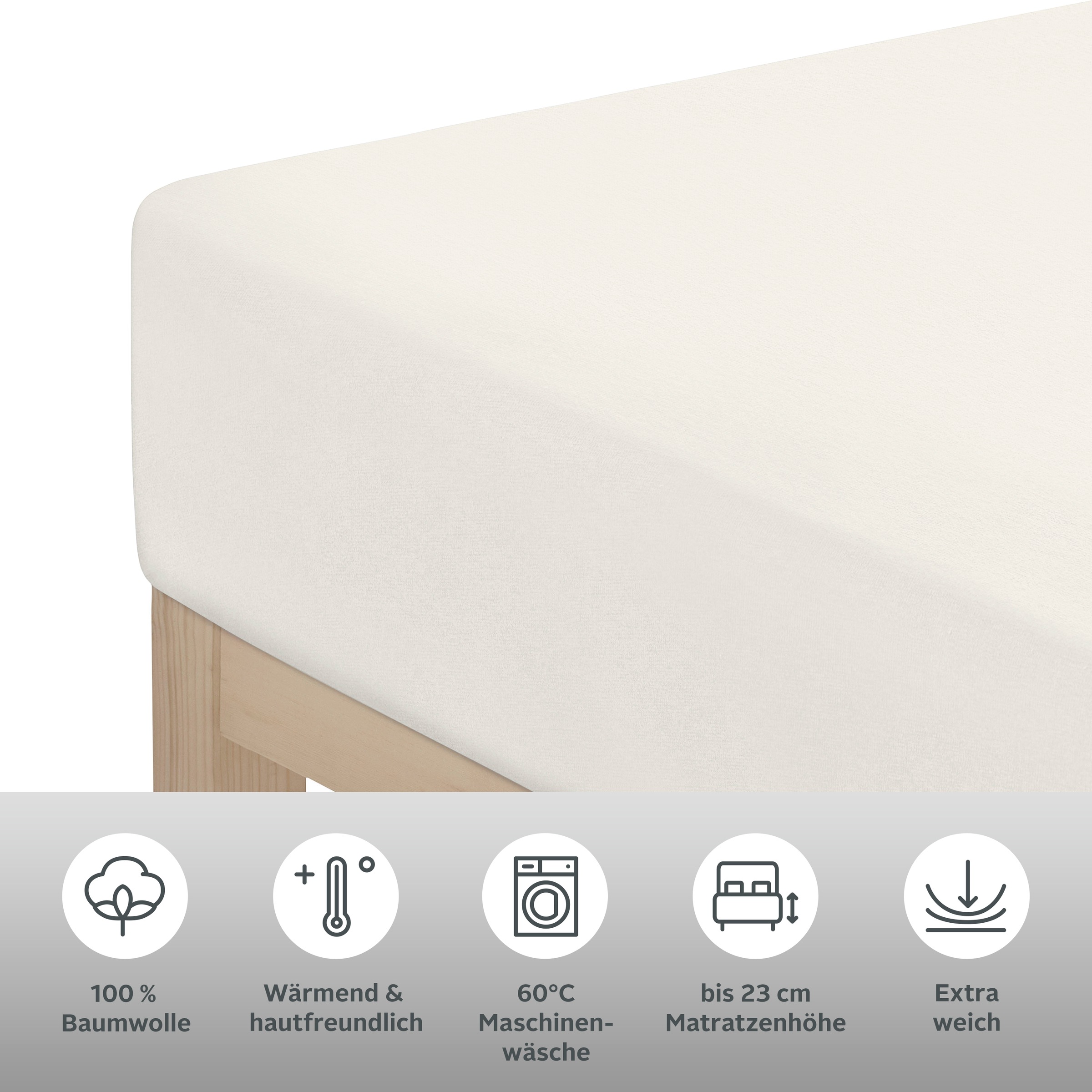 Home affaire Spannbettlaken »Cremona, in den Qualitäten: Baumwolle mit Elastan oder Biber«, Premium Qualität, Größe ab 90x200 cm