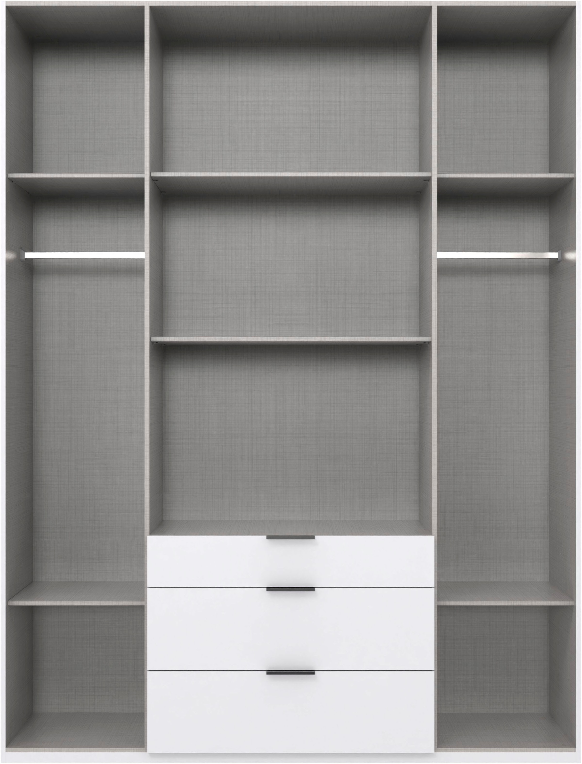 Wimex Drehtürenschrank »Mugano, 135 oder 180cm breit, 208 oder 236cm hoch, Made in Germany«, (mit langen Griffstangen aus Metall), wahlweise mit oder ohne Spiegel, mit Schubladen