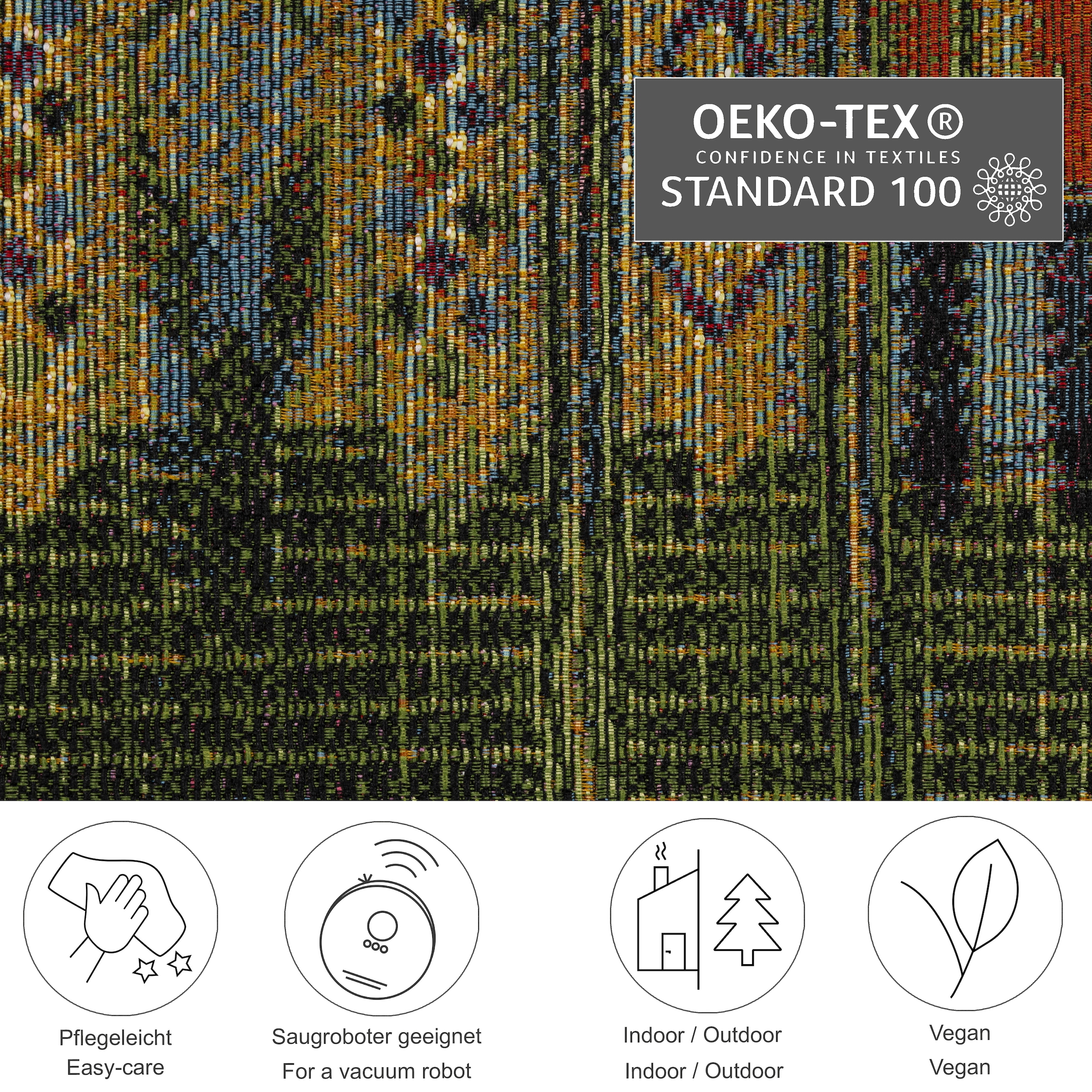 Gino Falcone Teppich »Outdoor-Africa 38«, rechteckig, 5 mm Höhe, Flachgewebe, Ethno Style, In- und Outdoor geeignet