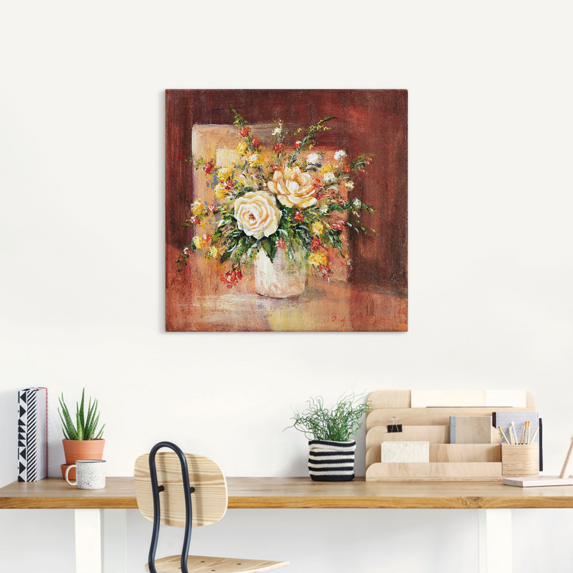 Artland Wandbild »Spanische Blumen II«, Blumen, (1 St.), als Leinwandbild, günstig online kaufen