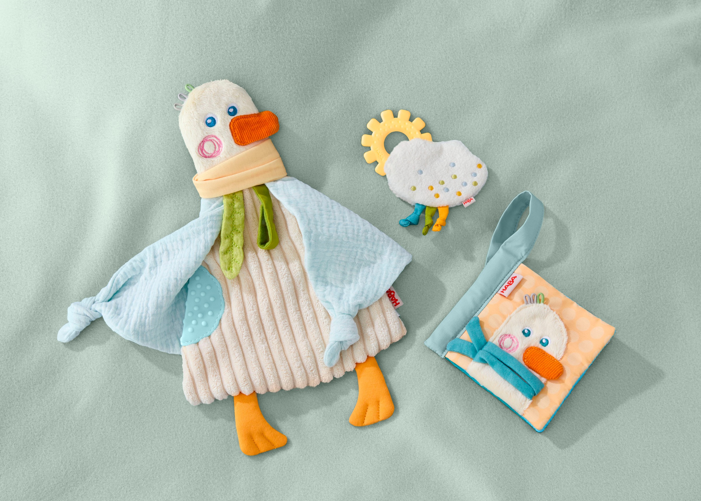 Haba Greifspielzeug »Baby-Spiel-Set Gans, 3-in-1«, (3 tlg.)