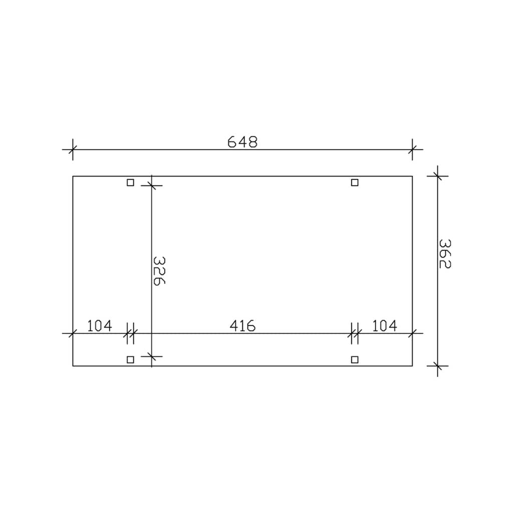 Skanholz Einzelcarport »Westerwald«, Leimholz-Nordisches Fichtenholz, 326 cm, hellbraun