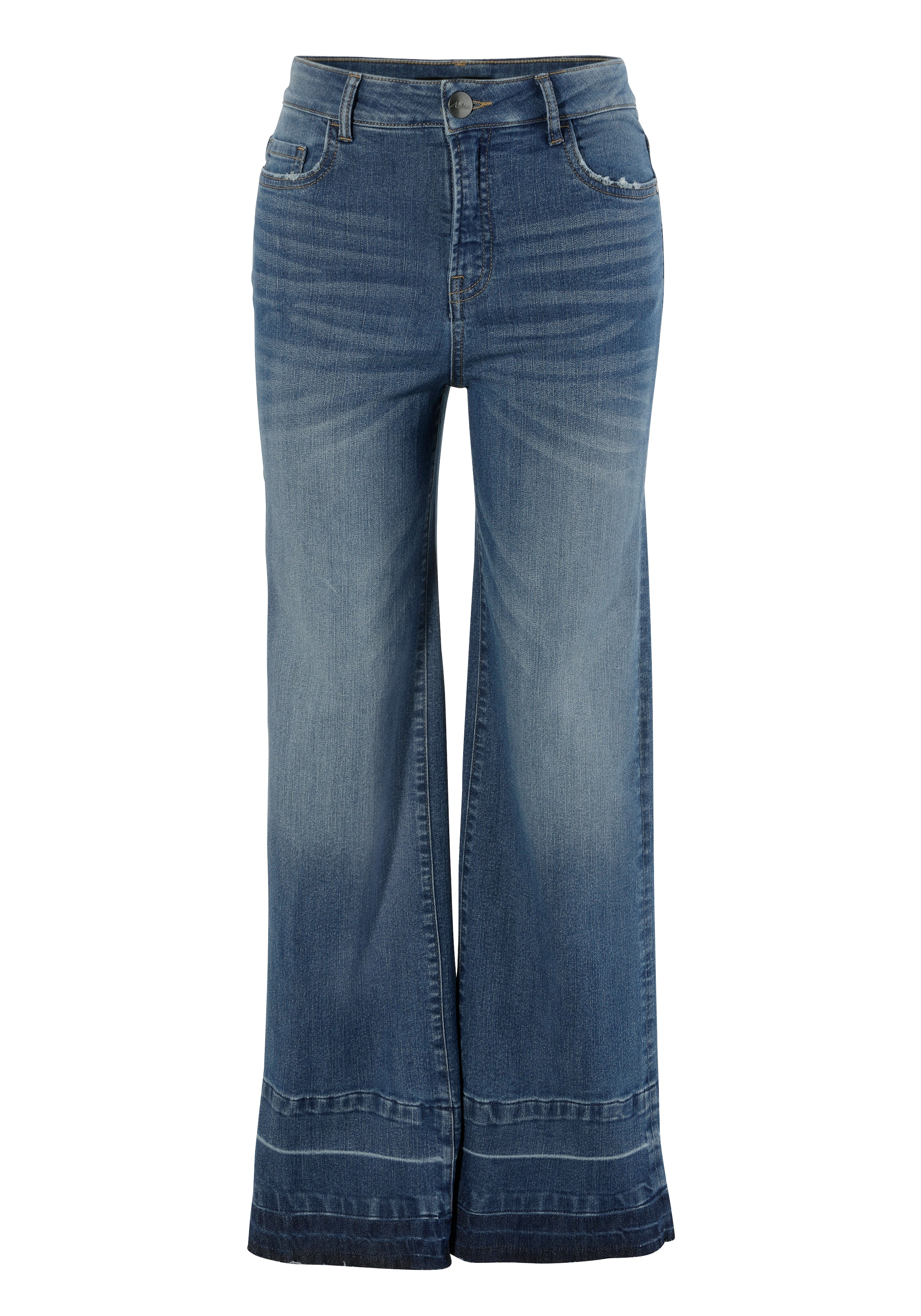 Aniston CASUAL Straight-Jeans, mit trendiger Saum kaufen leicht im am ausgefranstem Online-Shop Waschung