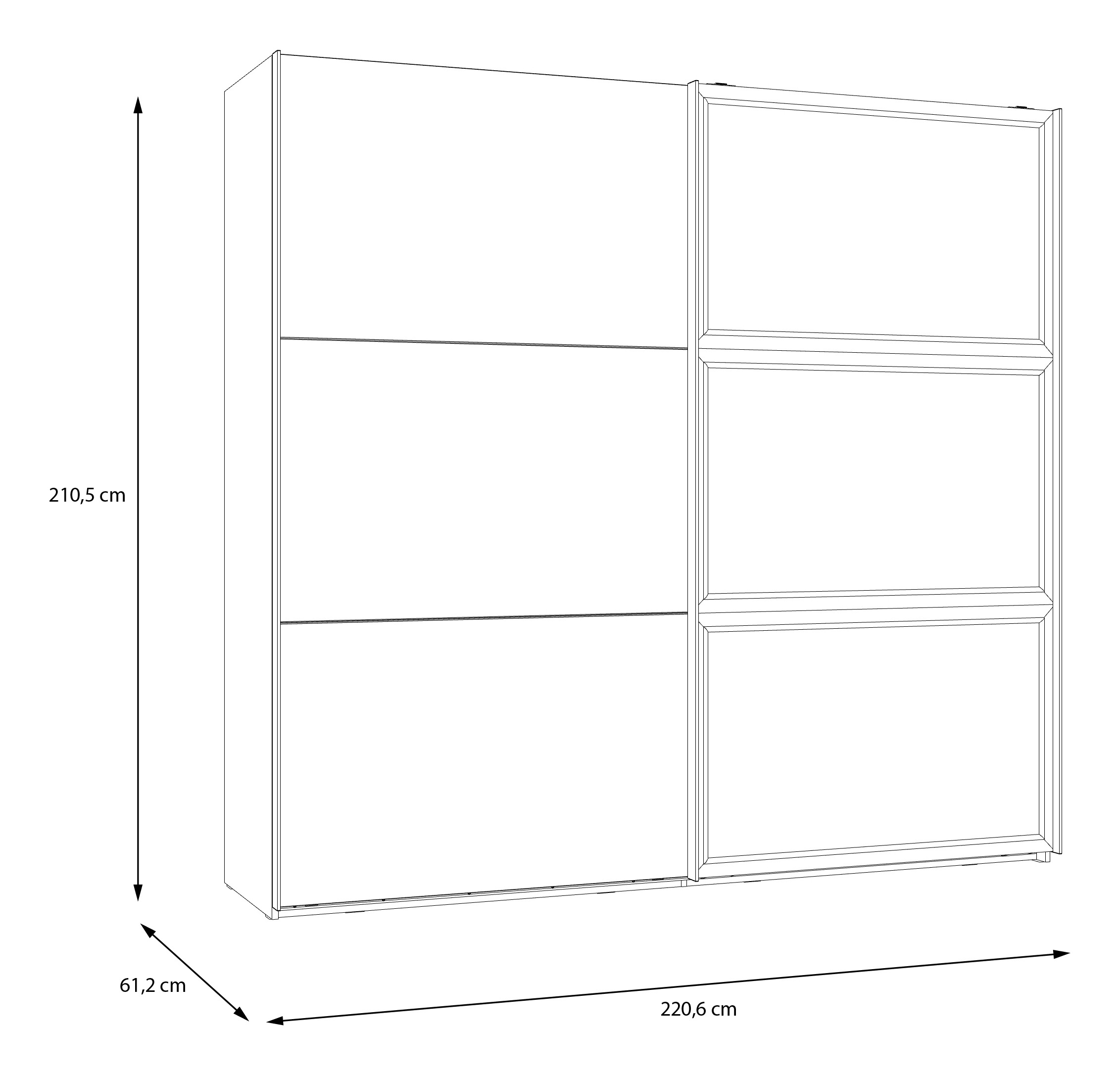 FORTE Schwebetürenschrank