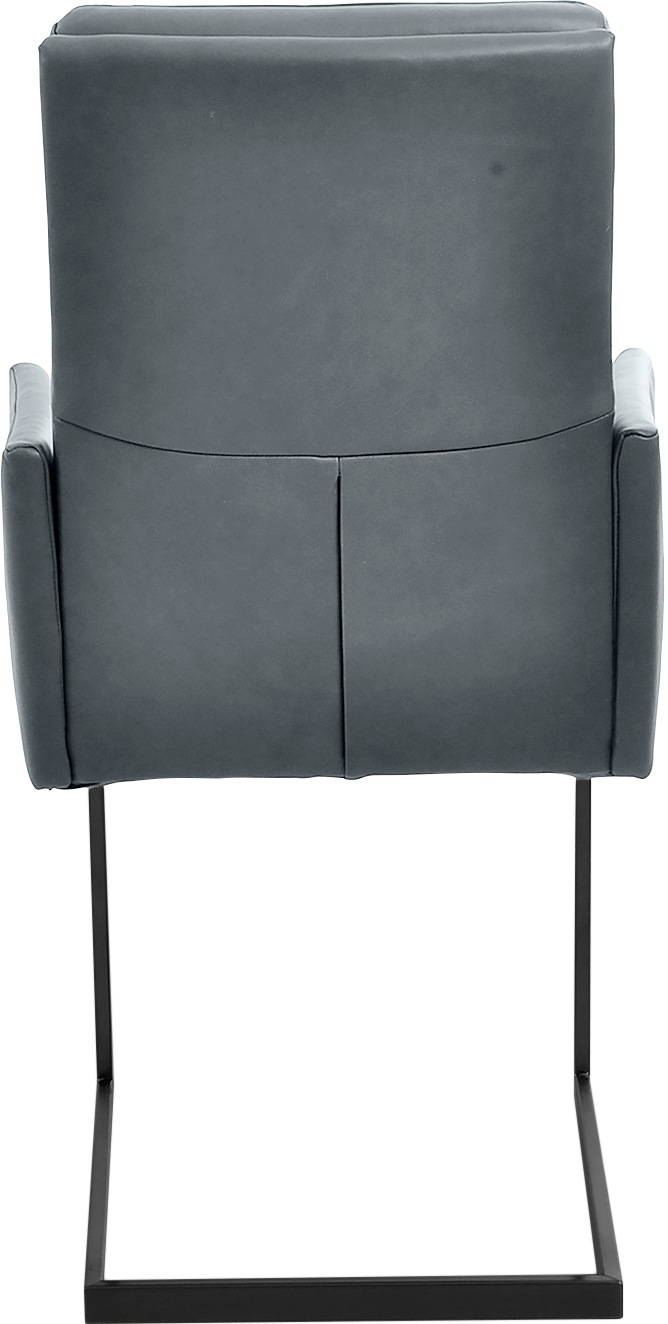 K+W Komfort & Wohnen Armlehnstuhl, Leder CLOUD, stabiles Hochkantrohr, Untergestell in Edelstahloptik oder schwarz