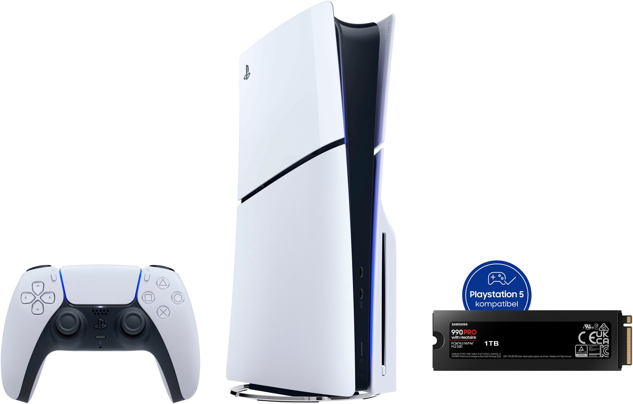 Samsung Konsolen-Set »Disk Edition (Slim) + Samsung 990 PRO Heatsink interne SSD 1TB«, PlayStation®5