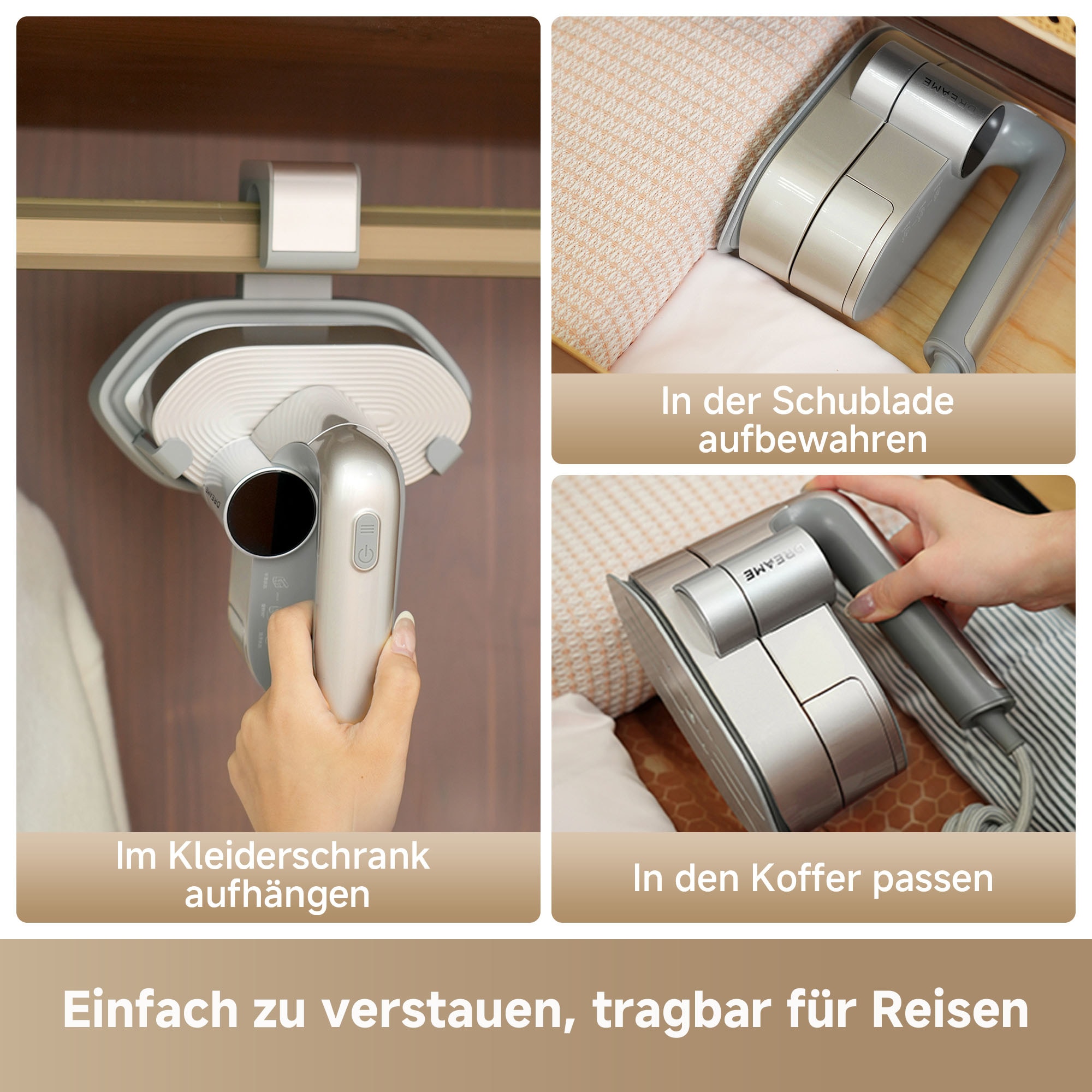 Dreame Dampfbügeleisen »Rotafly P7« 1200 W drehbare Bügelsohle, 5 Modi