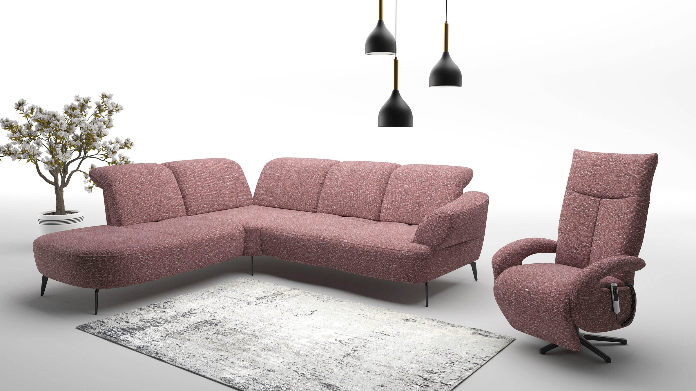 sit&more Ecksofa »Dance«, inkl.System Click&Seat und Sitztiefenverstellung