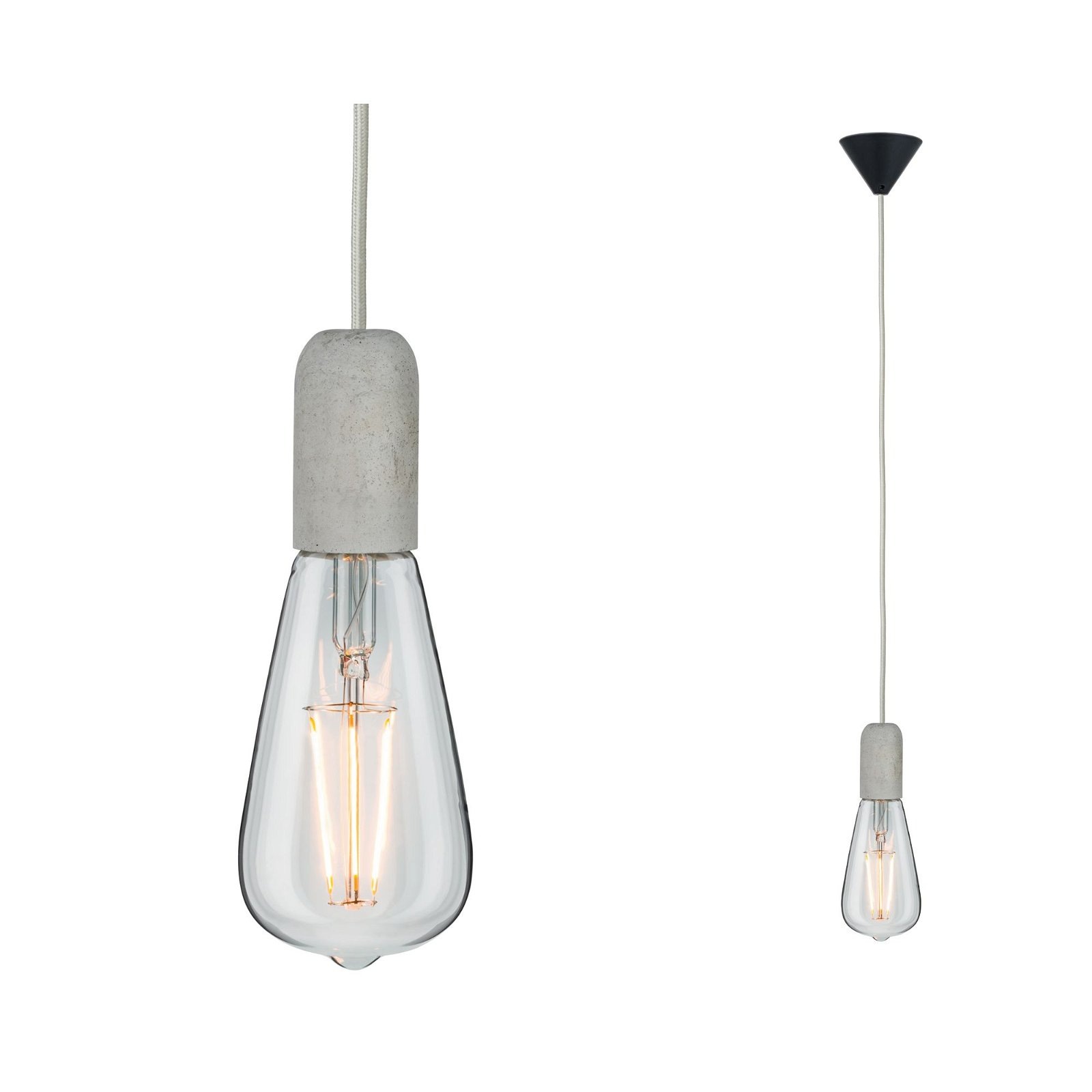 Paulmann Pendelleuchte »Neordic Jano max. 1x60W Grau/Schwarz 230V Beton/Kun günstig online kaufen