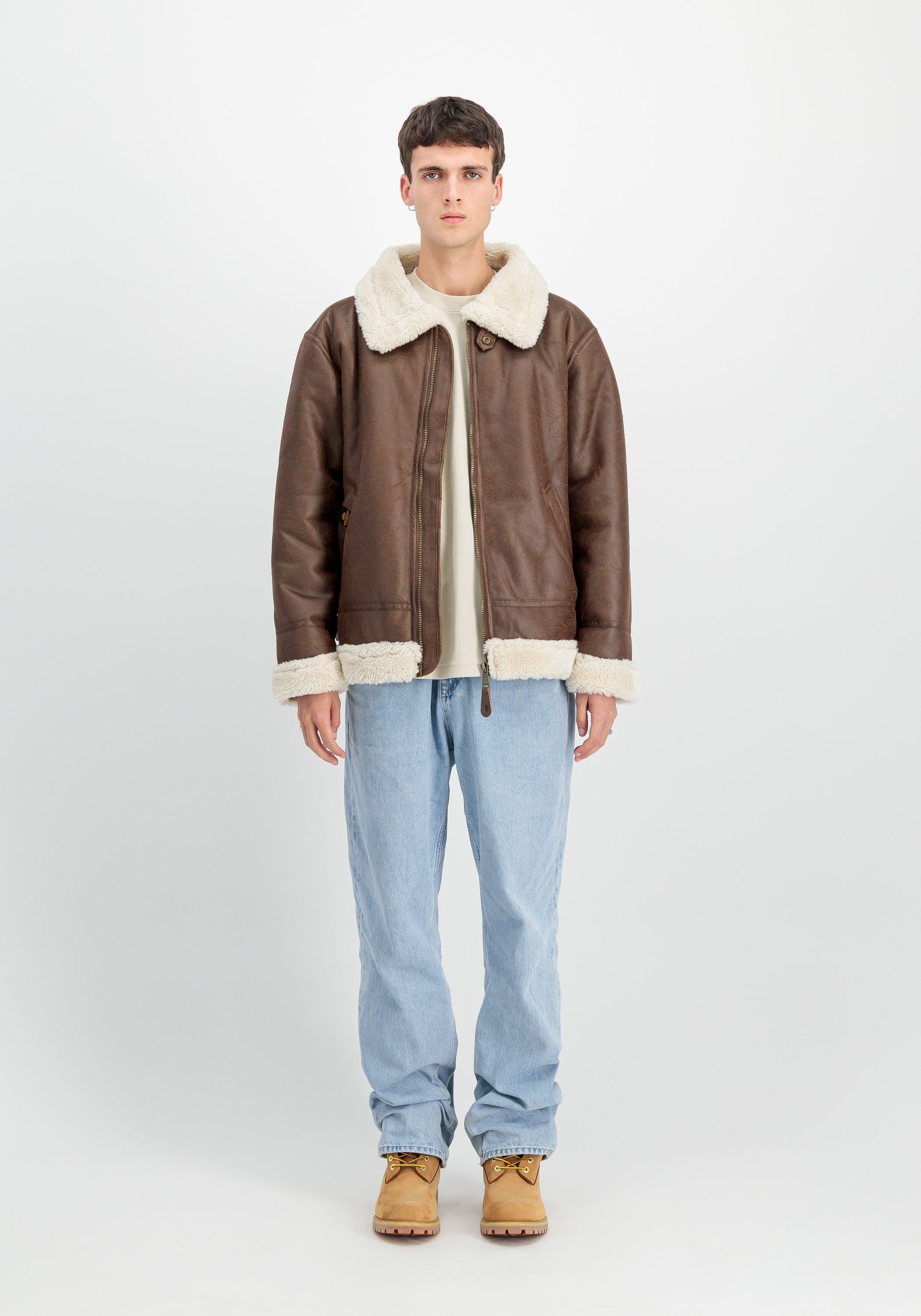 Alpha Industries Lederjacke »Alpha Industries Men - Bomber Jackets B-3 Faux Leather«