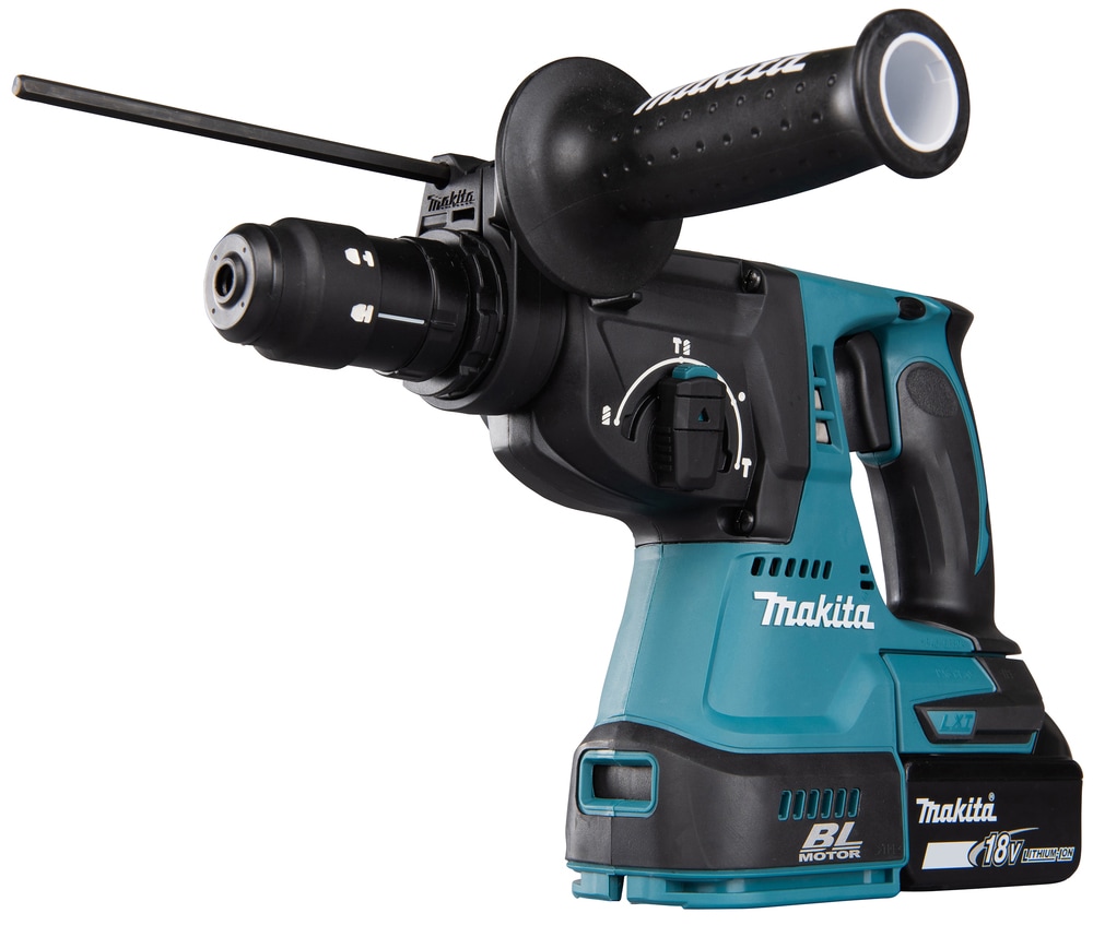 Makita Kombihammer »DHR243RTJ«, (Set), für SDS-PLUS 18 V, 5,0 Ah, inkl. Akku, Ladegerät und Koffer