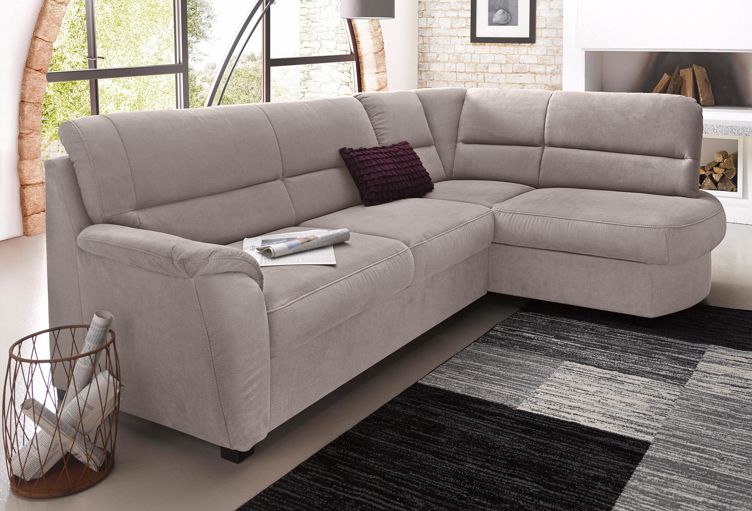 sit&more Ecksofa »Pandora L-Form«, wahlweise mit Bettfunktion und Bettkaste günstig online kaufen