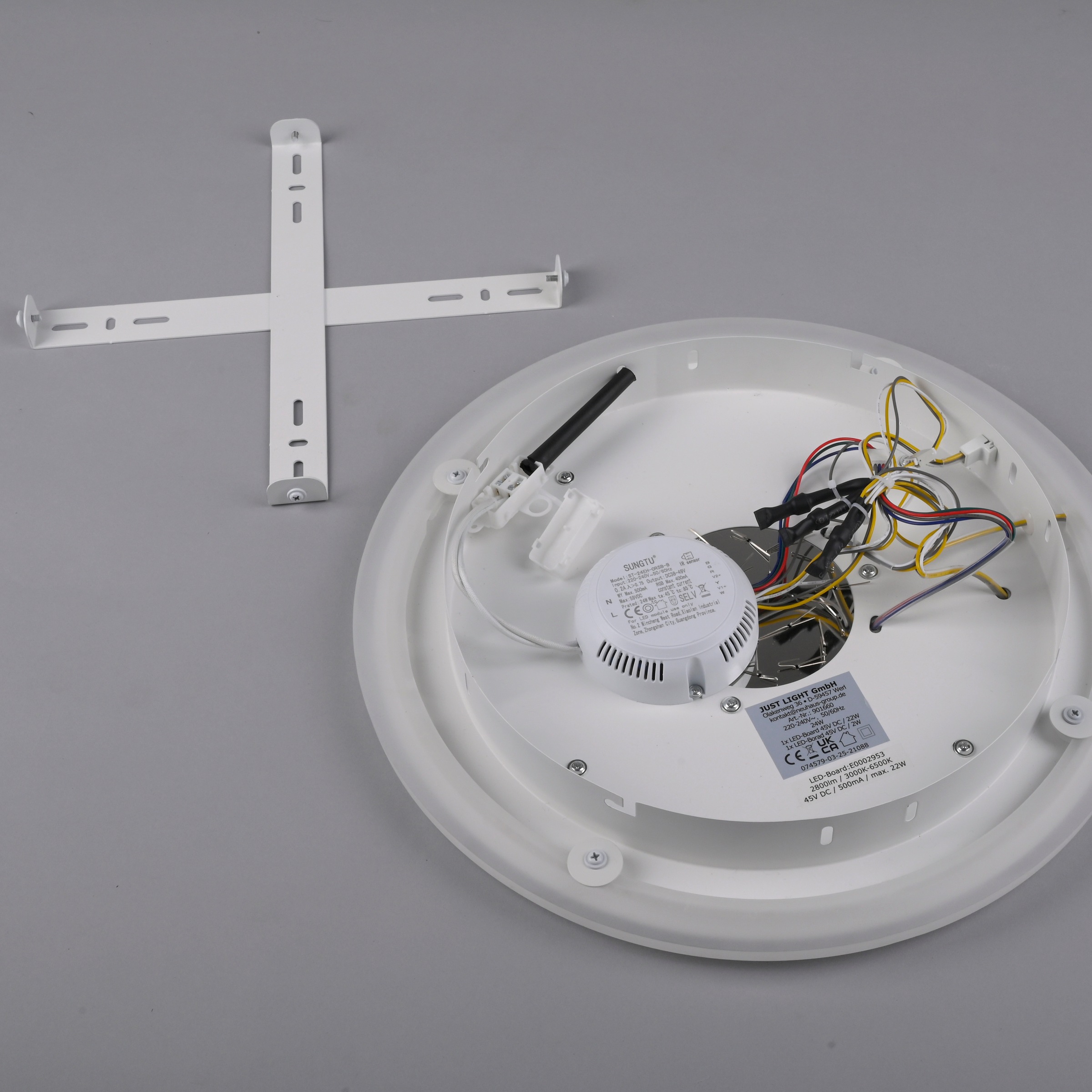 JUST LIGHT LED Deckenleuchte »TOLAGO« LED-Board 1 Stk. warmweiß - kaltweiß CCT+RGB, stufenlos dimmbar, separat steuerbar, IR-FB., Memoryfunktion