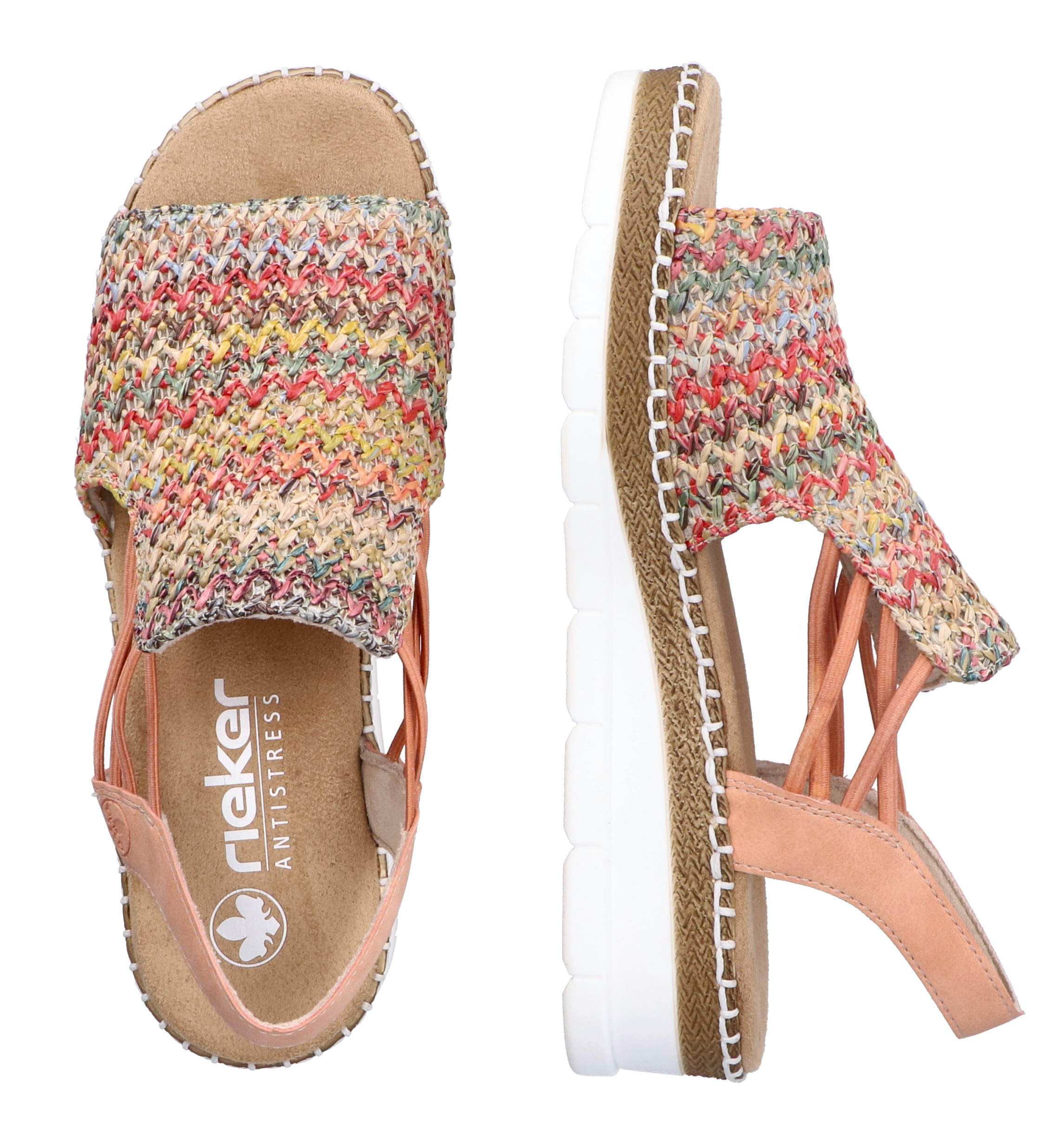 Rieker Sandale  Sommerschuh, Sandalette, Keilabsatz, in modischer Optik