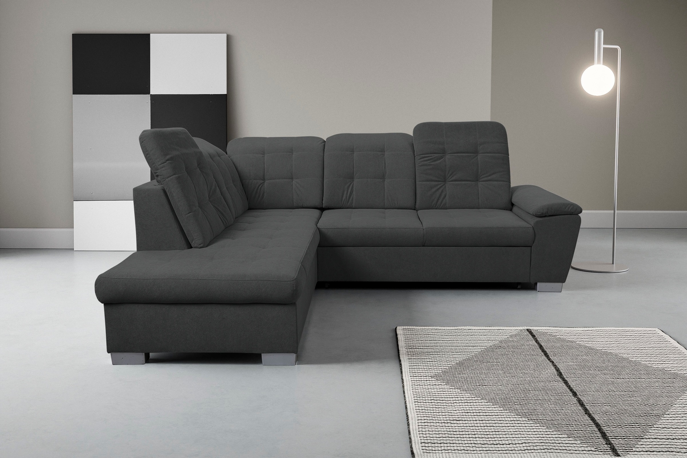 WERK2 Ecksofa »Bonny inkl. Kopfteilverstellung, Bettfunktion, Stauraum, L-F günstig online kaufen
