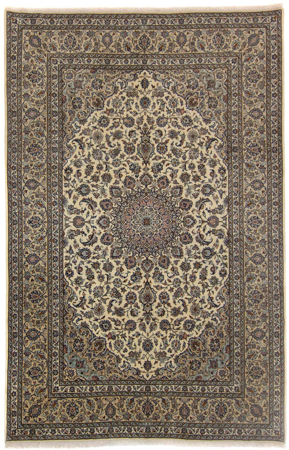 morgenland Wollteppich »Keshan Medaillon Beige chiaro 362 x 245 cm«, rechte günstig online kaufen