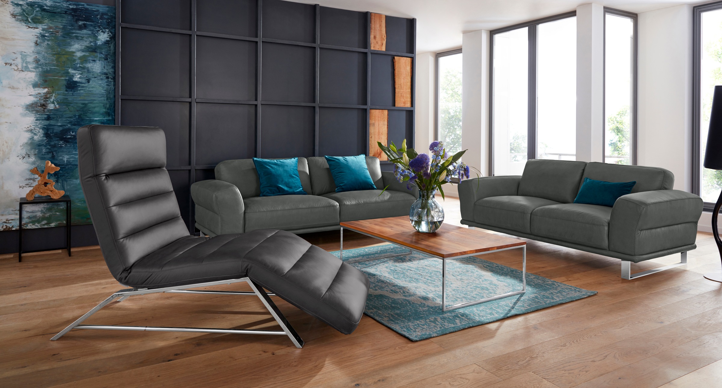 W.SCHILLIG 2-Sitzer »montanaa«, mit Metallkufen in Chrom glänzend, Breite 192 cm