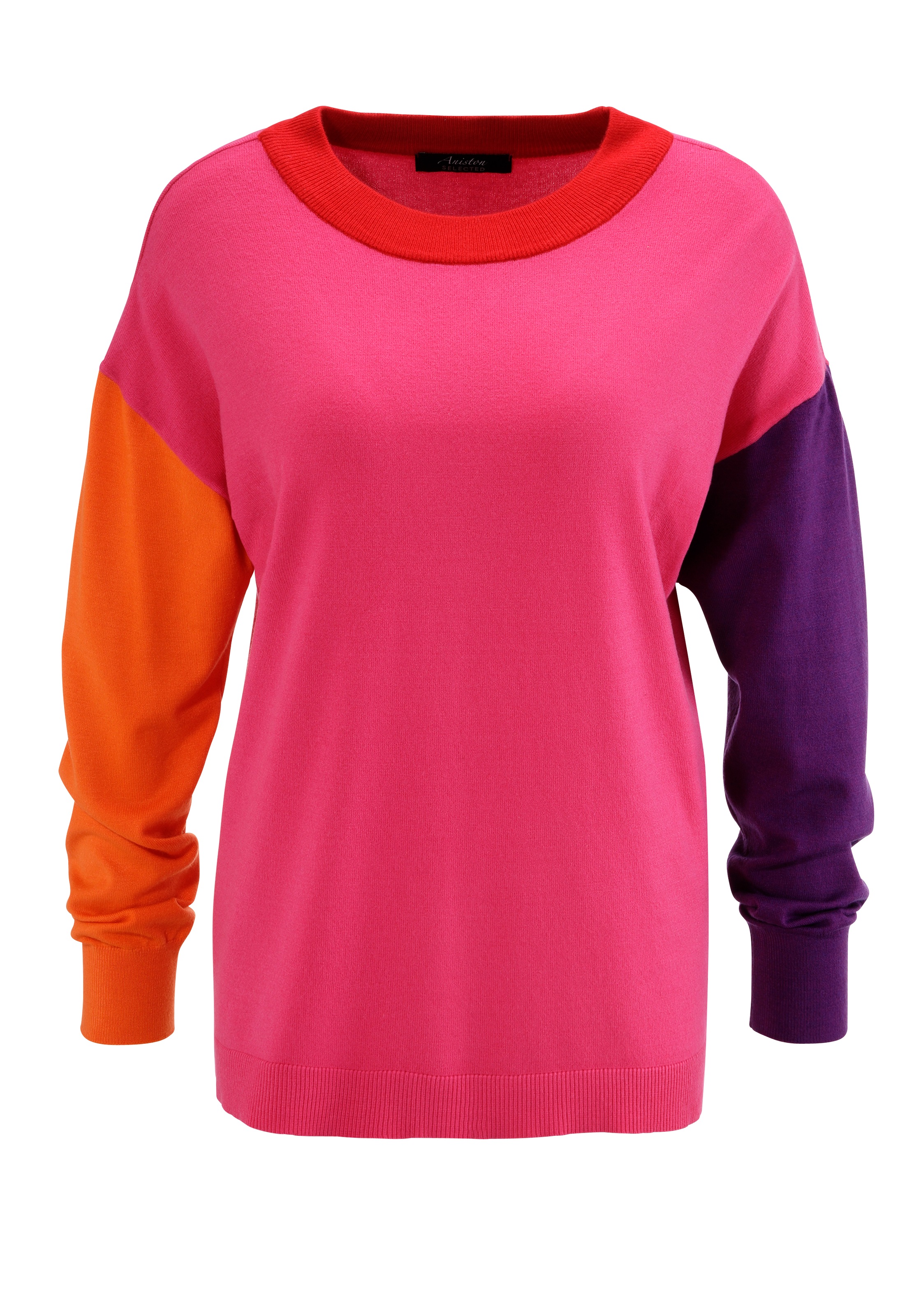 Aniston SELECTED Strickpullover, im farbenfrohen Colorblocking