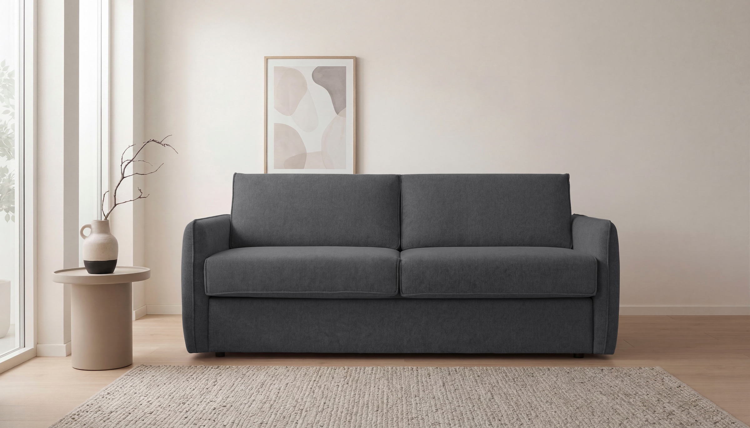 OTTO home Schlafsofa »Bergamons« 2-Sitzer, mit Dauerschlaffunktion, inkl. Federkernmatratze, Lattenrost