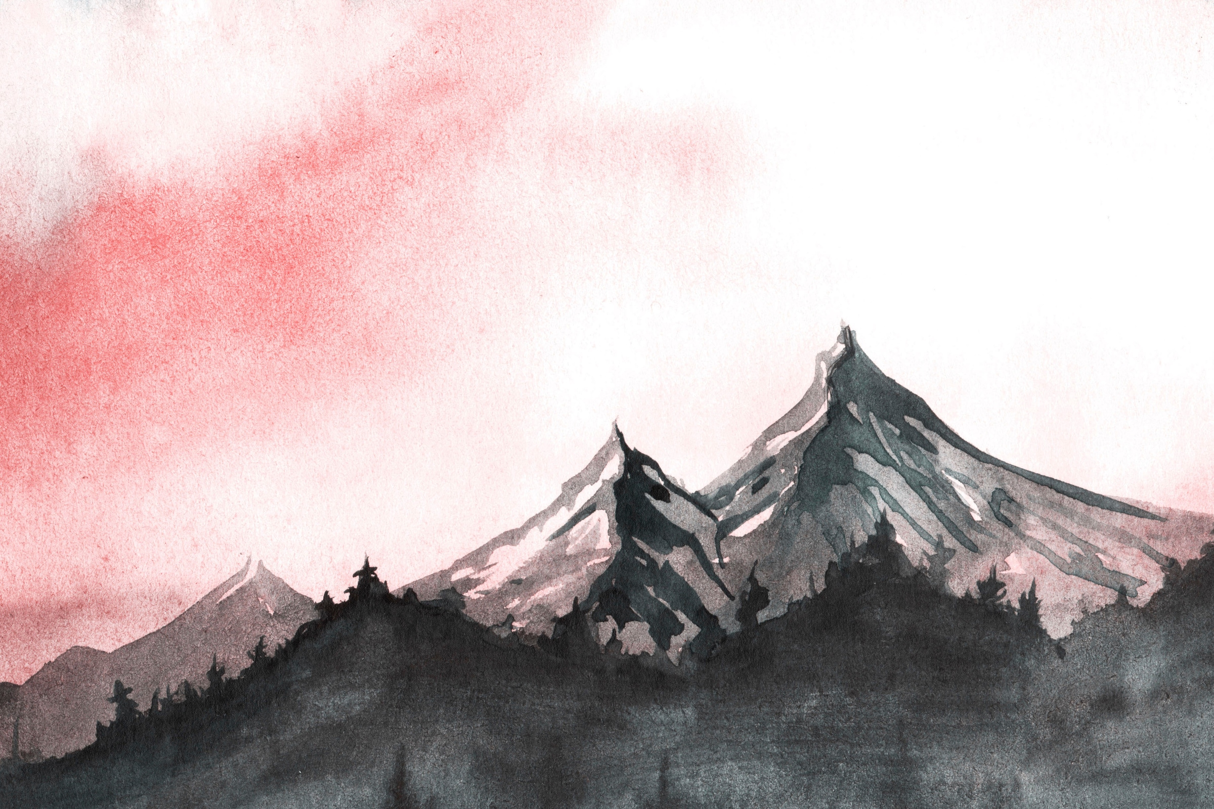 A.S. Création Leinwandbild »Mountain Paint«, Kunst-Wald-Kinder, (1 St.), Berg Bild Landschaft Keilrahmen Leinwand-Bild Wohnzimmer modern Kinder