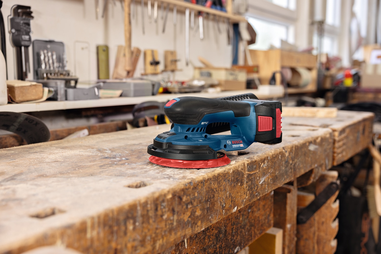 Bosch Professional Akku-Exzenterschleifer »»GEX 18V-150-3 solo««, in L-BOXX 162, ohne Akku, ohne Ladegerät