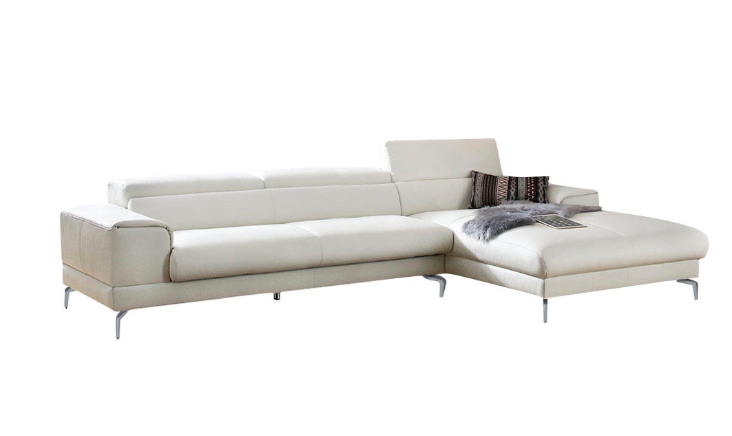 W.SCHILLIG Ecksofa »piedroo, Designsofa mit tollem Sitzkomfort, bequem und elegant, L-Form«, Kopfteilverstellung, wahlweise mit Sitztiefenverstellung, Breite 343cm