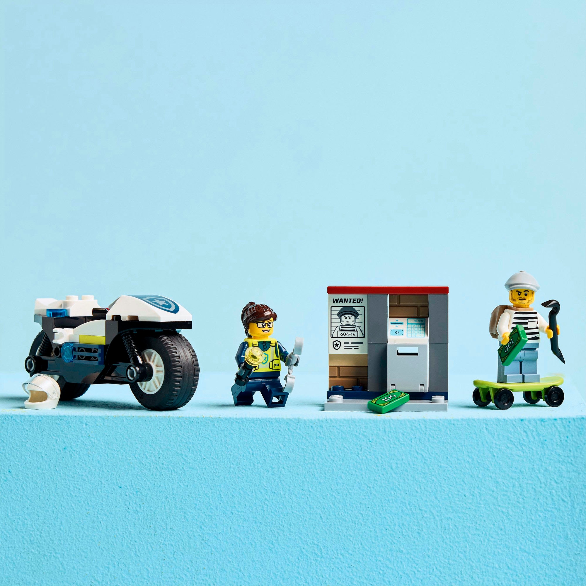 LEGO® Konstruktionsspielsteine »Verfolgungsjagd mit dem Polizeimotorrad (60455), LEGO City«, (65 St.), Made in Europe