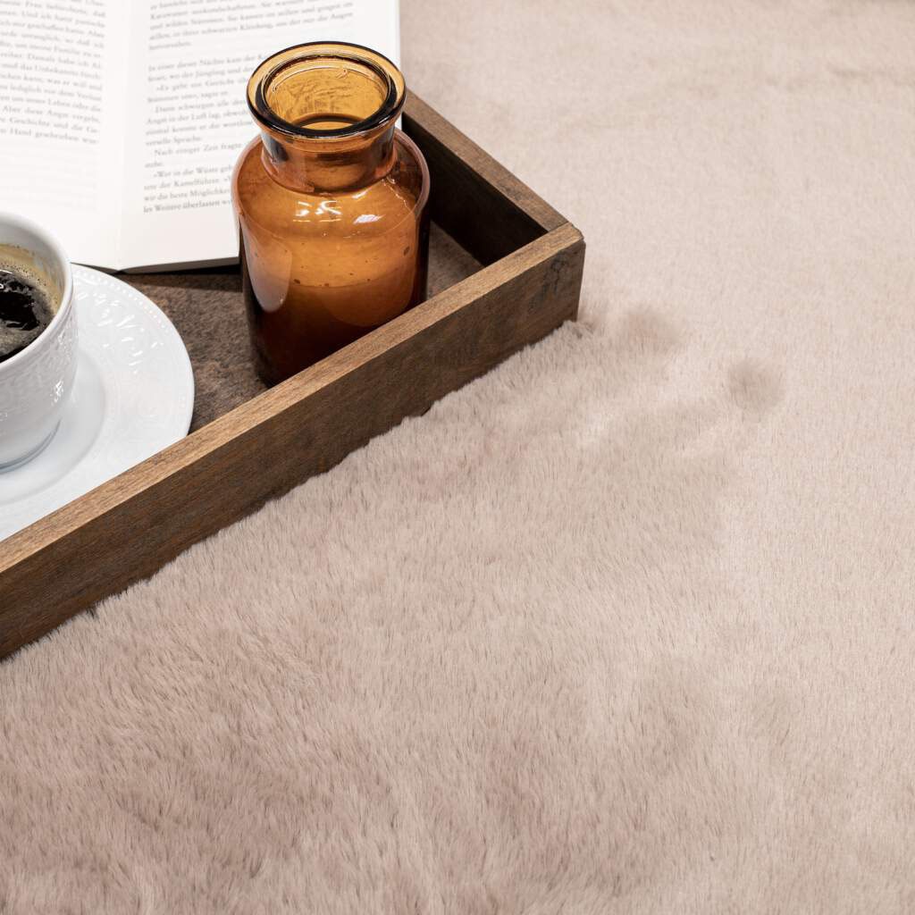 Carpet City Hochflor-Teppich »TOPIA 400«, rechteckig, 21 mm Höhe, Kunstfell-Teppich mit Kaninchenfell-Optik, Haptik, Schlafzimmer